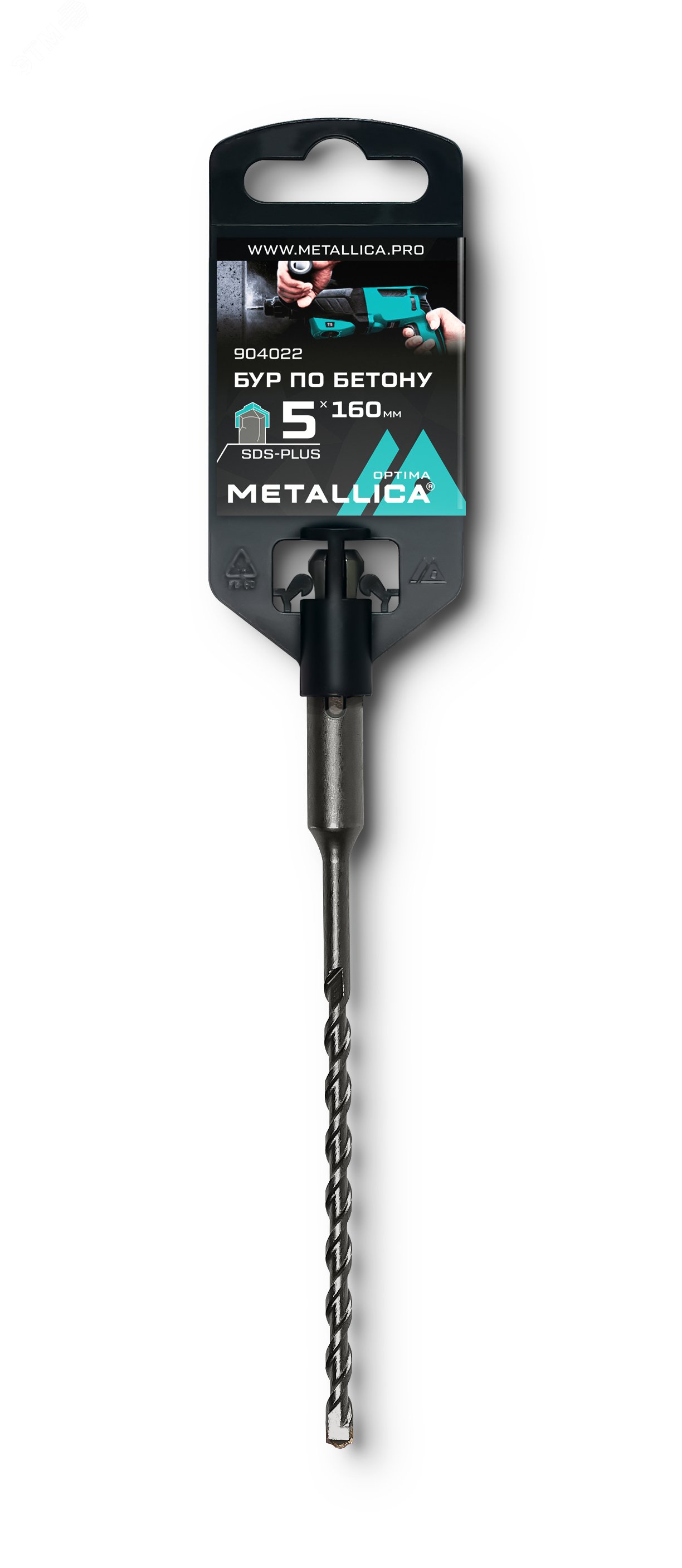 Изображение товара Бур по бетону SDS-plus 5х160/100 мм из стали 40Х и карбида вольфрама ВК-8