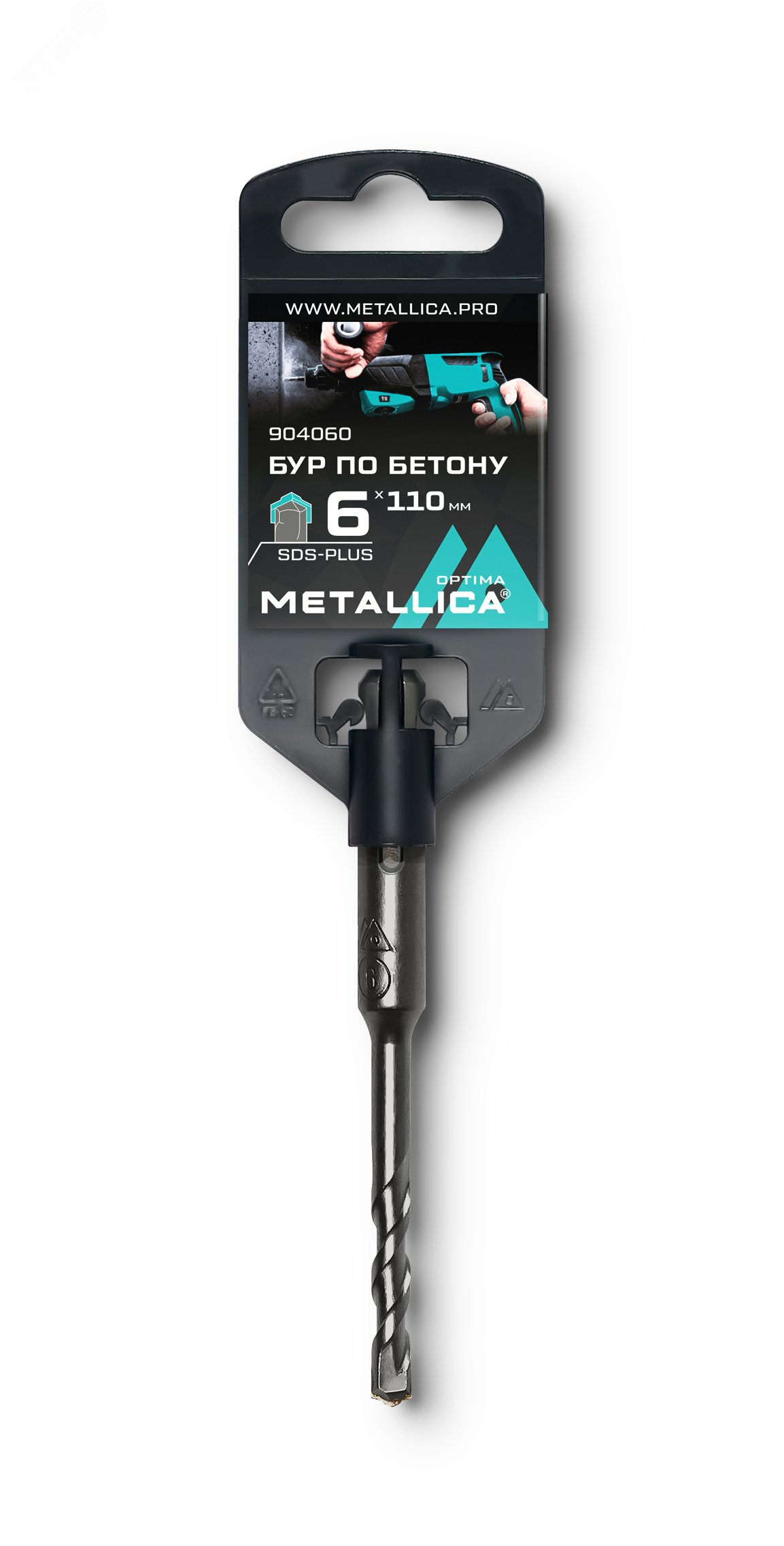 Изображение товара Бур по бетону SDS-plus 6х110/50 мм METALLICA напайка из карбида ВК-8