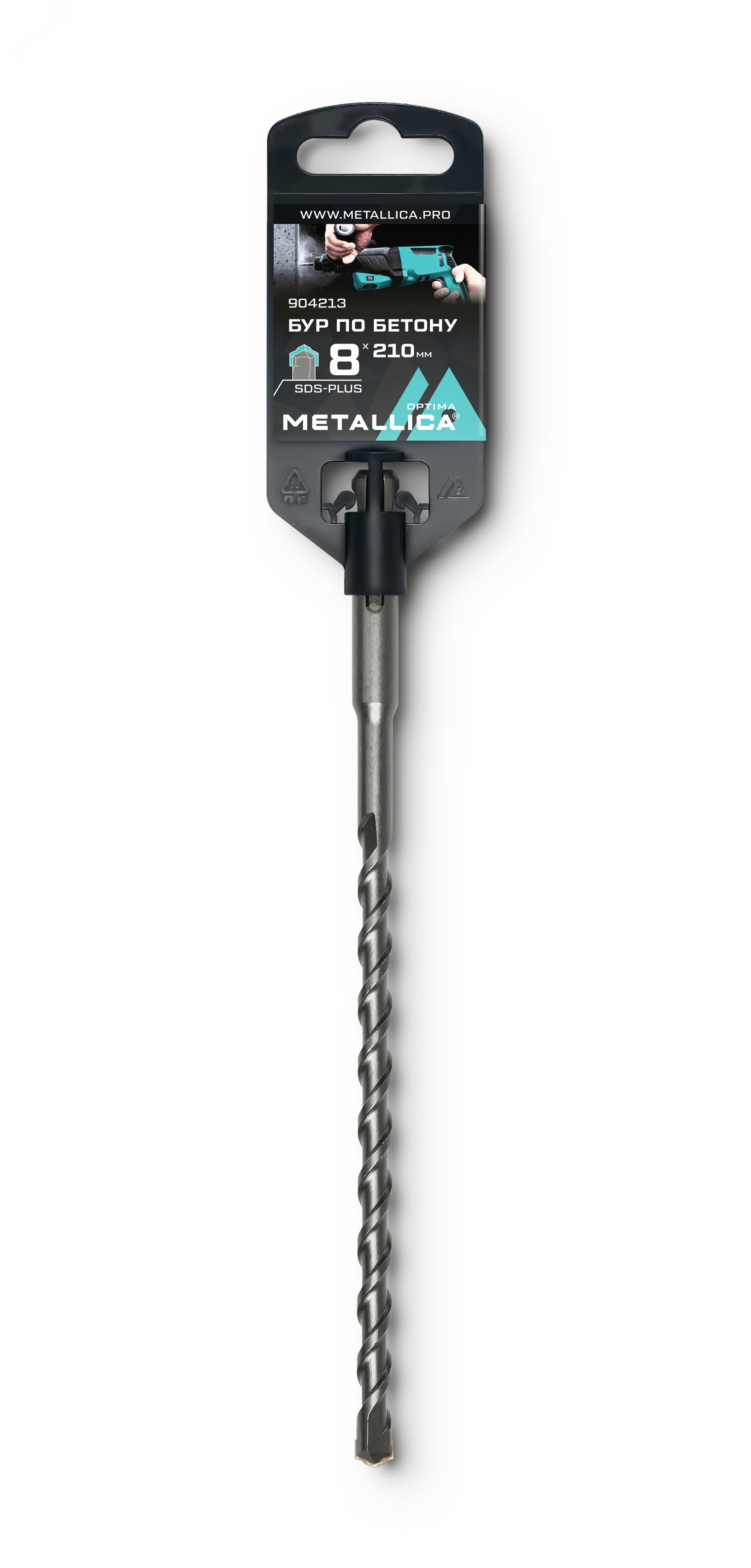 Изображение товара Бур по бетону SDS-plus 8х210/150 мм METALLICA для ударного сверления