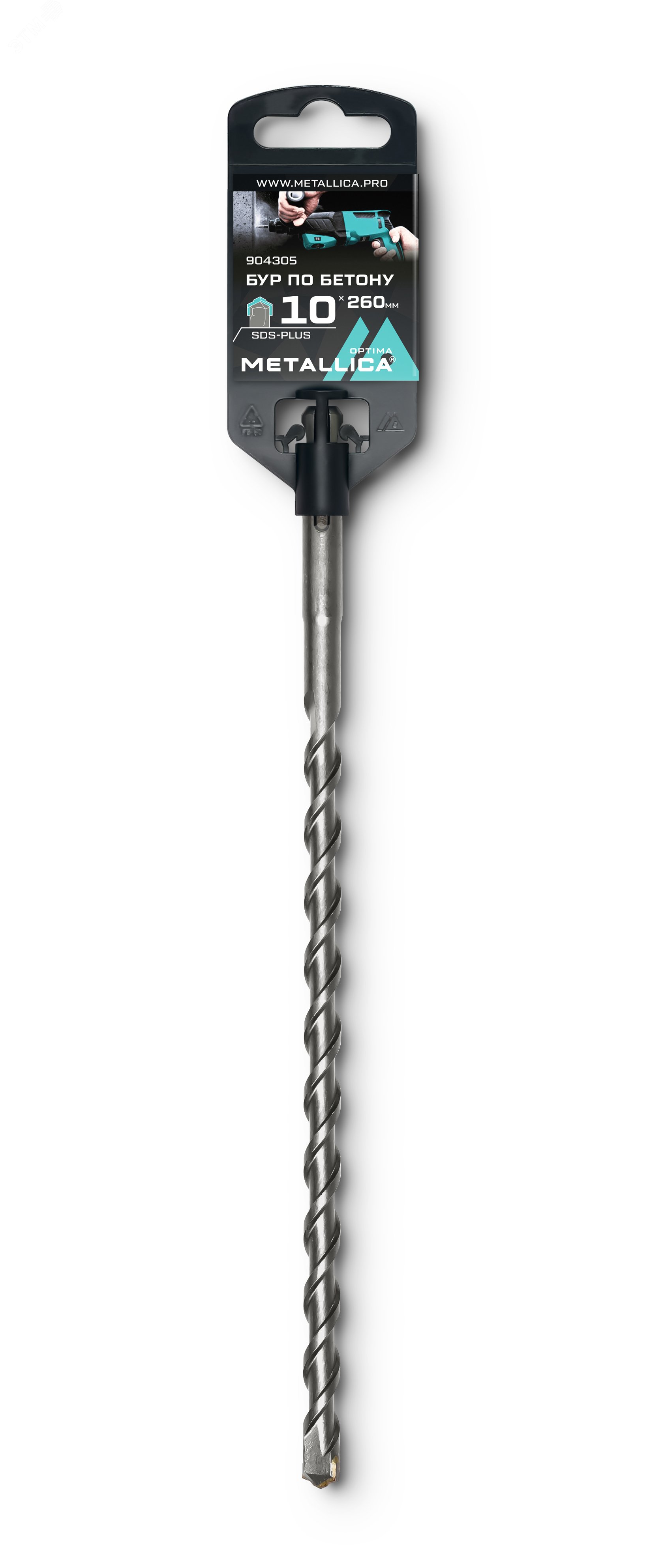 Изображение товара Бур по бетону SDS-plus 10х260мм с напайкой из карбида и центром