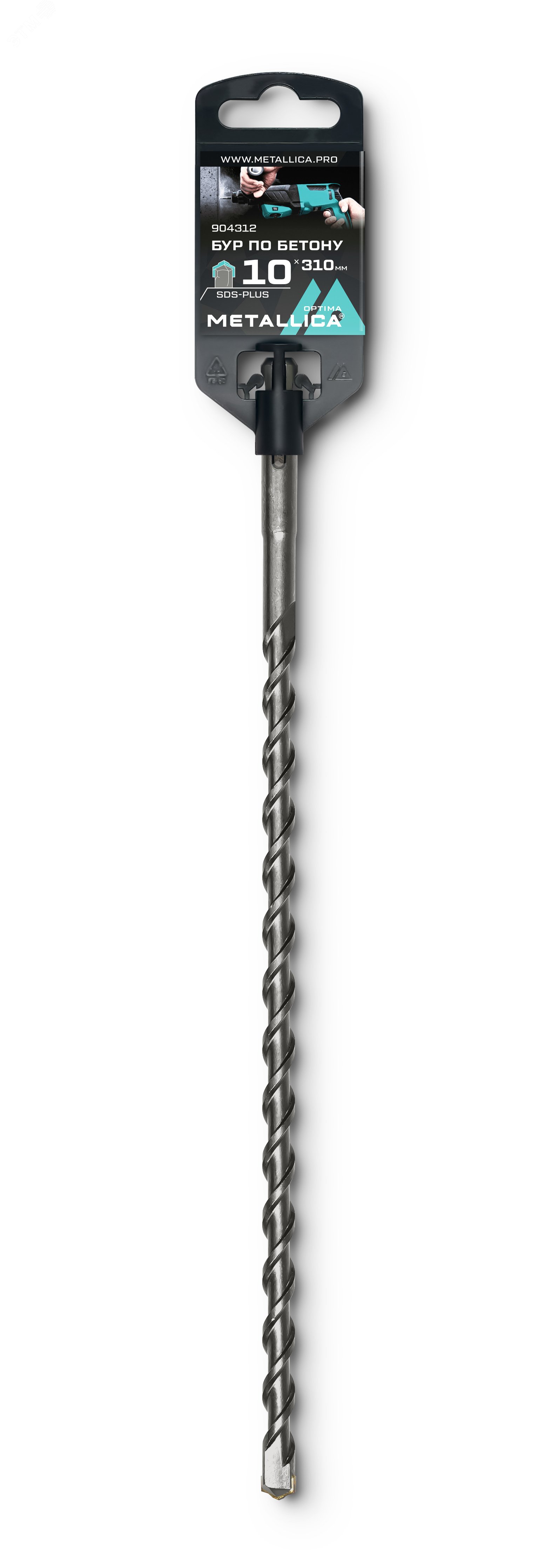 Изображение товара Бур по бетону SDS-plus 10 х310/250 мм с напайкой из карбида вольфрама