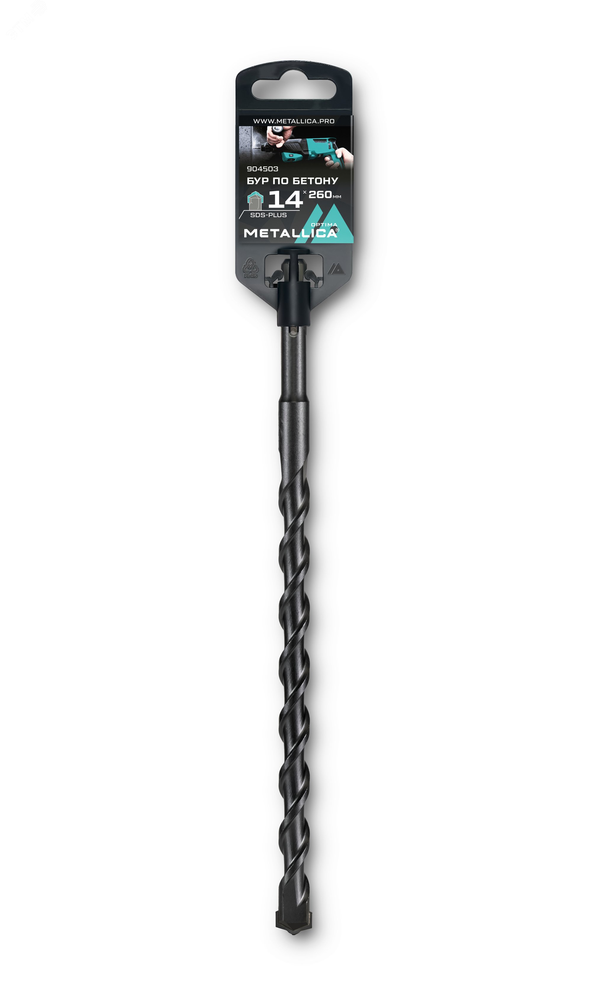 Изображение товара Бур по бетону SDS-plus 14 х260 мм с центром и напайкой из карбида ВК-8
