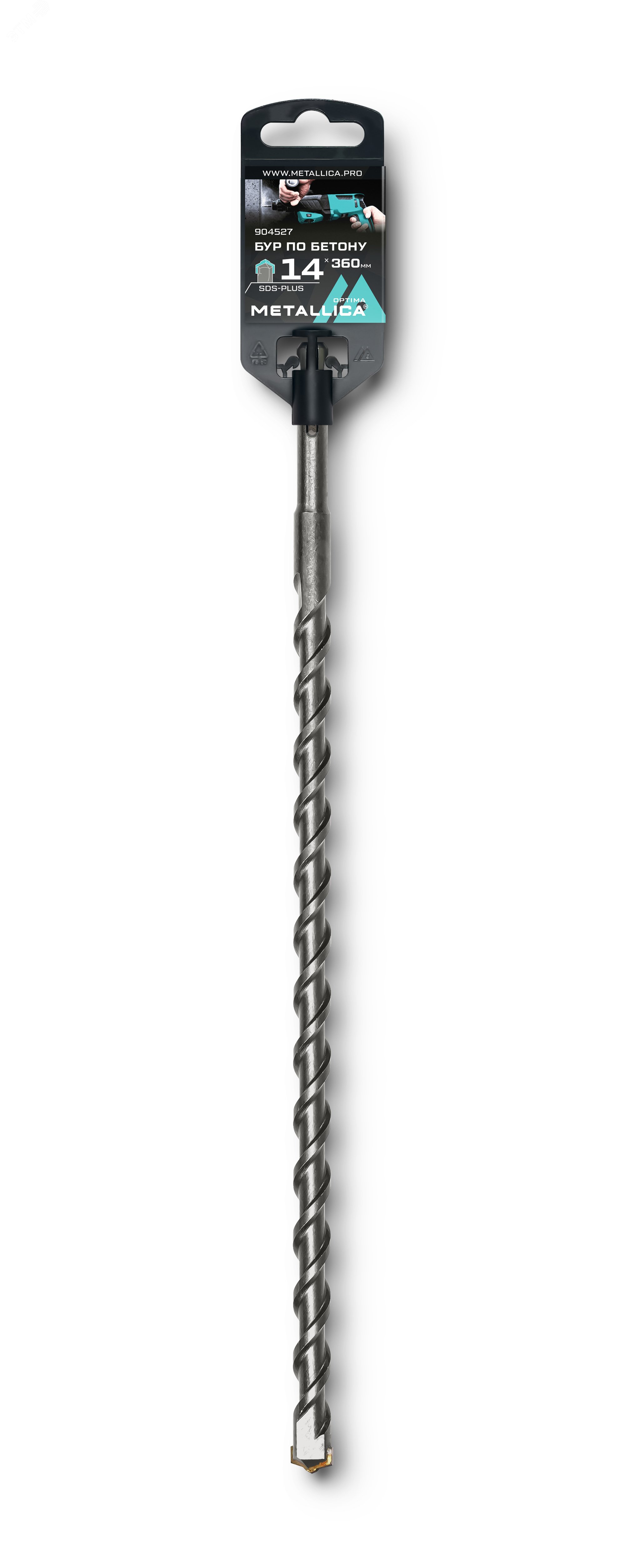 Изображение товара Бур по бетону SDS-plus 14 х 360 мм от METALLICA для ударных перфораторов