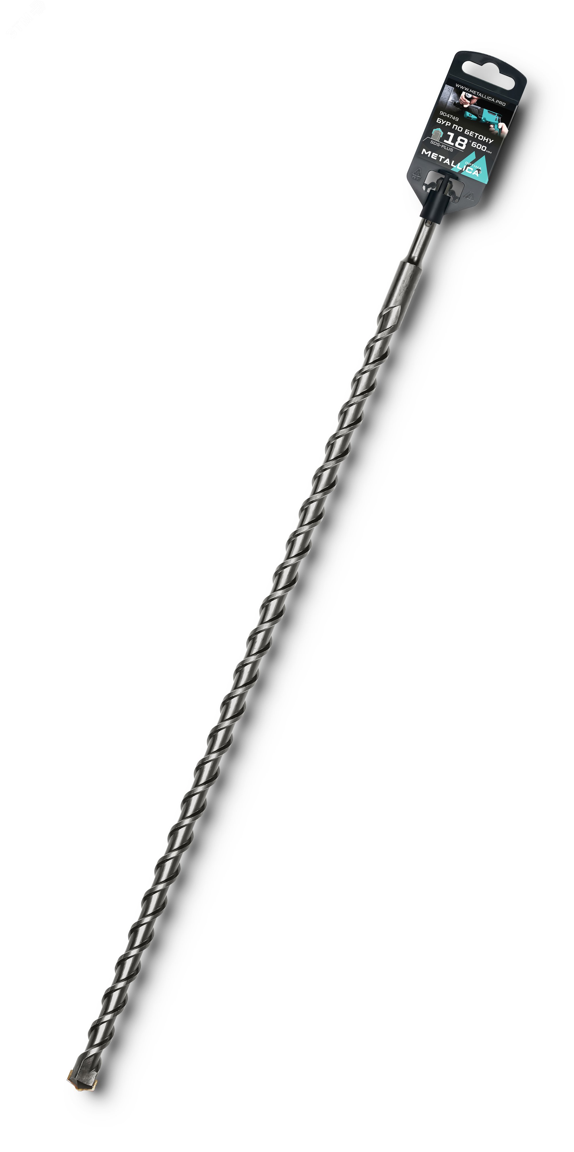 Изображение товара Бур по бетону SDS-plus 18 х600/550 мм с напайкой из карбида для ударных перфораторов