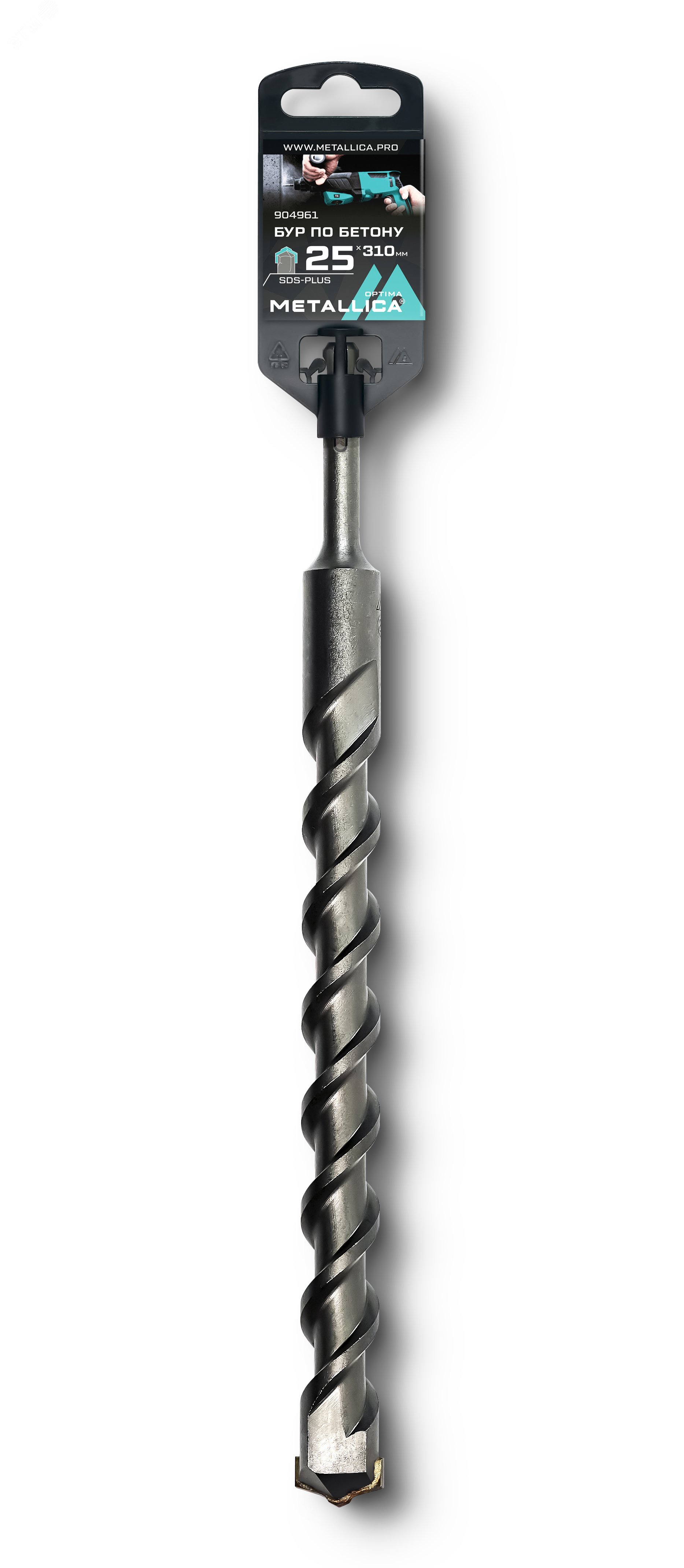 Изображение товара Бур по бетону SDS-plus 25 х310/250 мм с центром и 2 спиралями