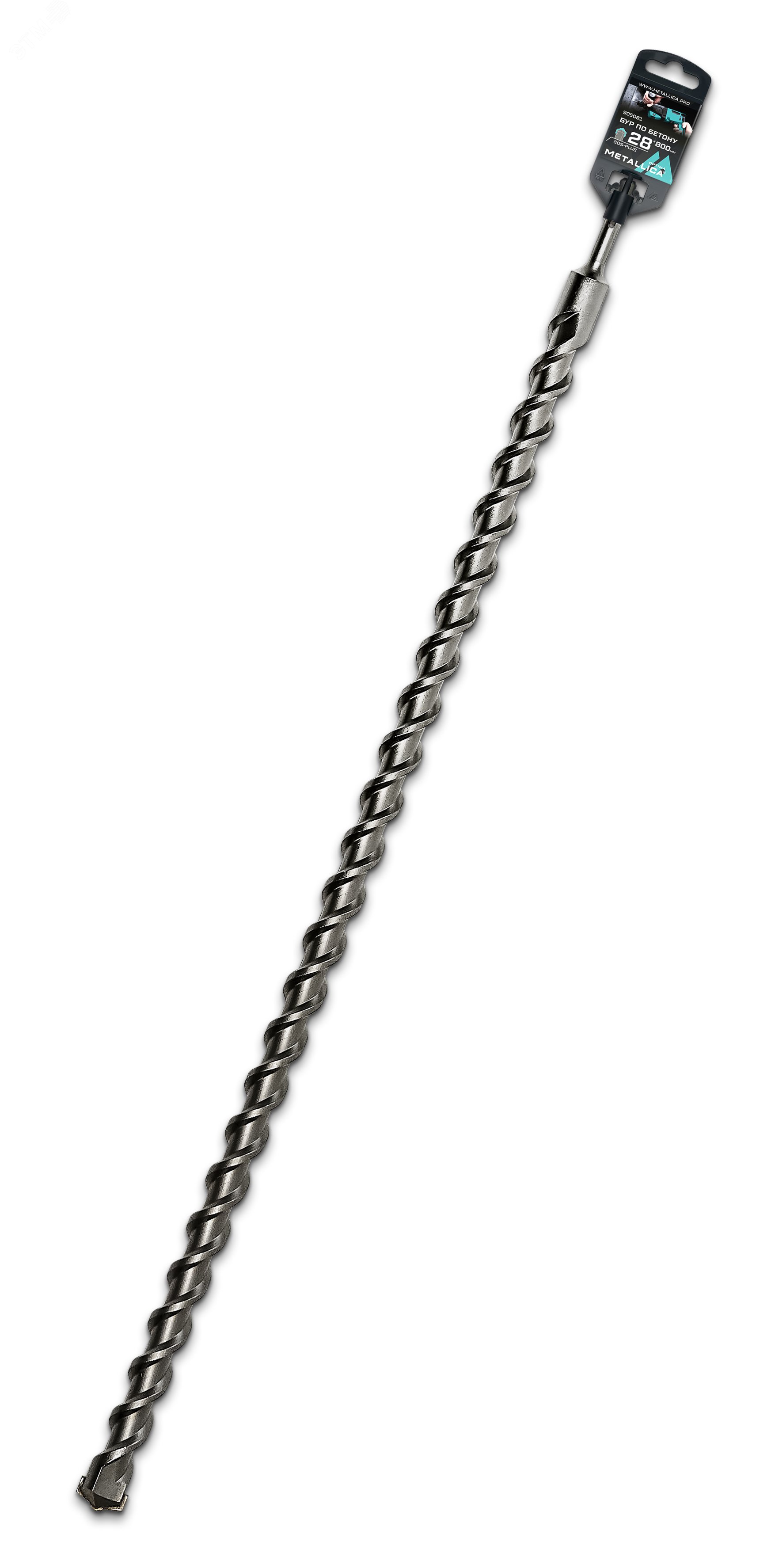 Изображение товара Бур по бетону SDS-plus 28 х800/750 мм с напайкой из карбида ВК-8 от METALLICA