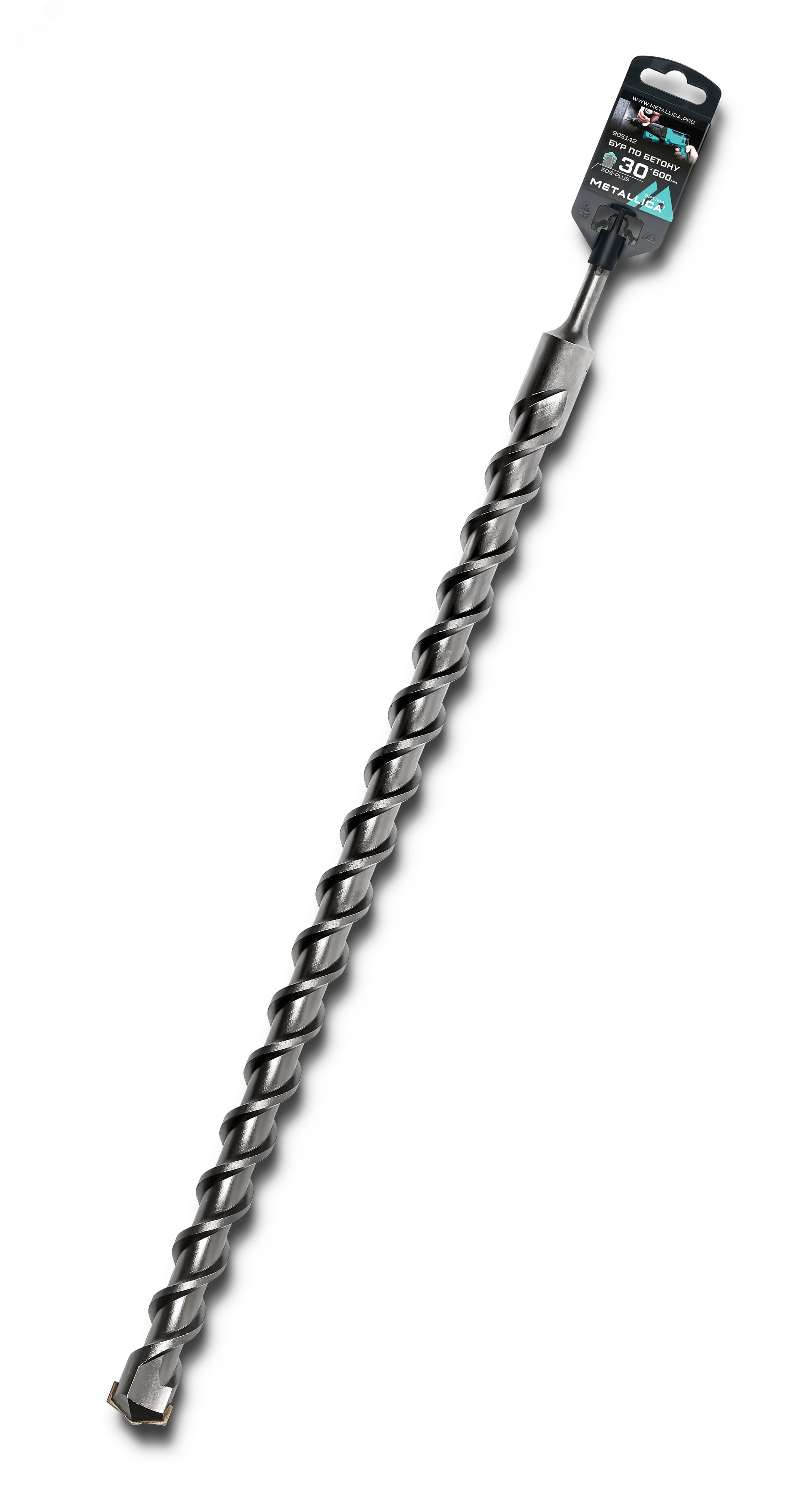 Изображение товара Бур по бетону SDS-plus 30 мм 600 мм длина с центром напайка ВК-8 металлический
