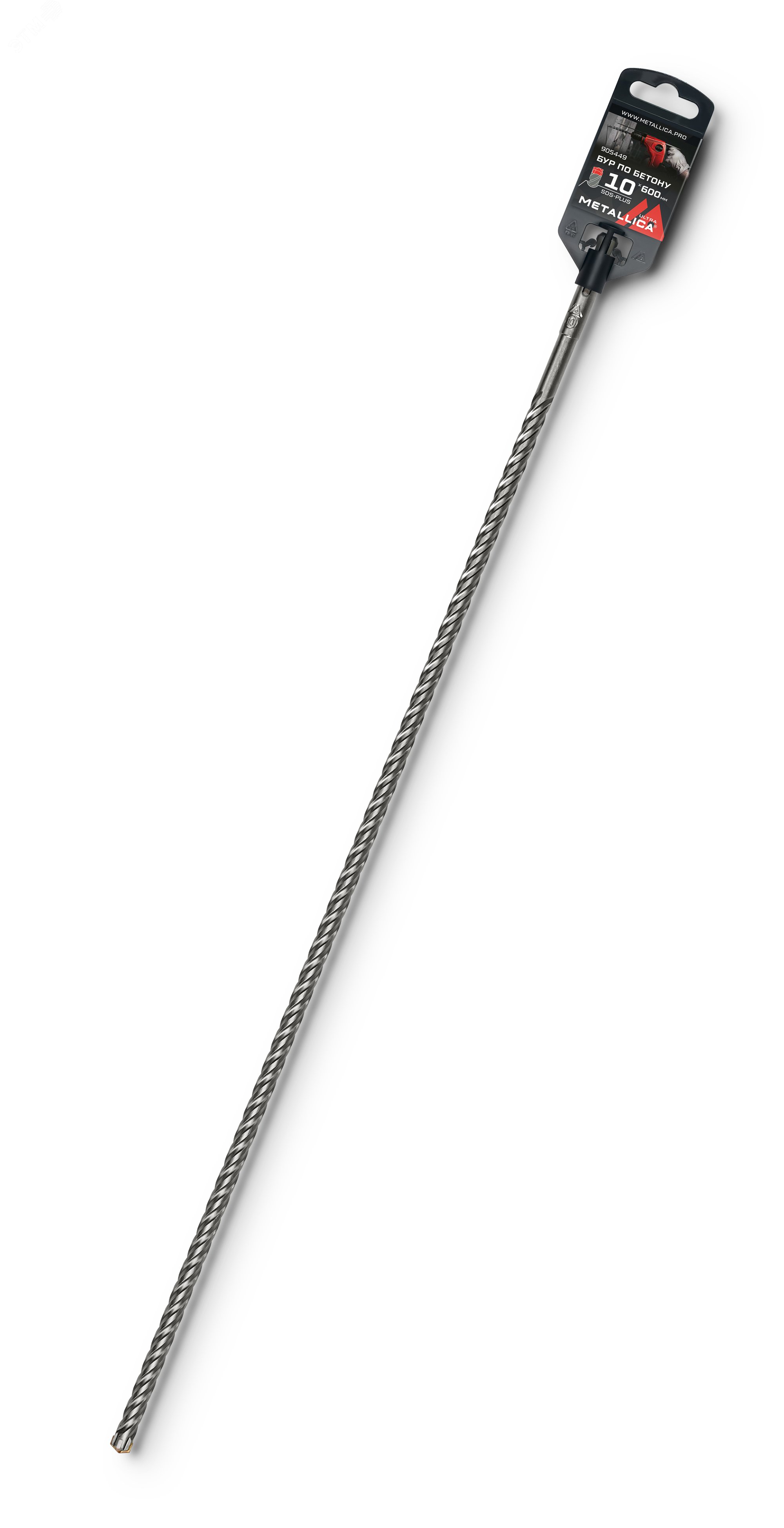 Изображение товара Бур по бетону SDS-plus 10 х600/550 мм, 4 спирали, METALLICA