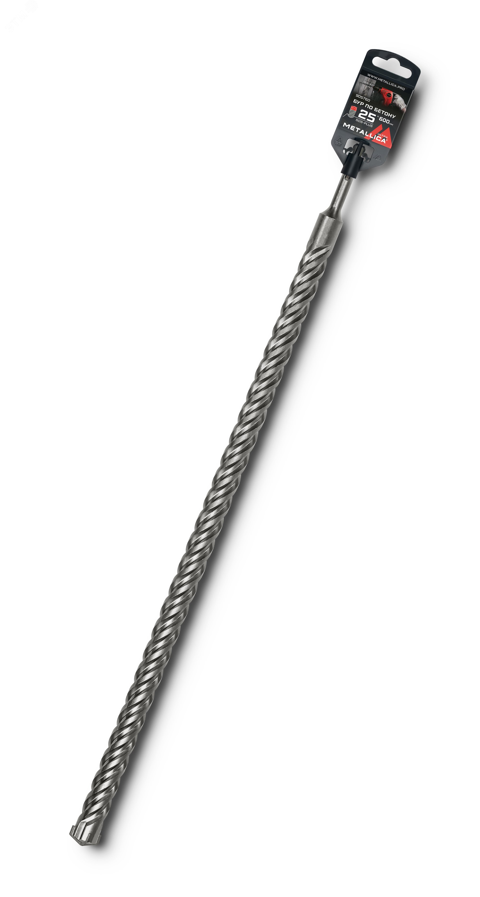 Изображение товара Бур по бетону SDS-plus 25х600/550 мм с Х-напайкой 4 спирали METALLICA