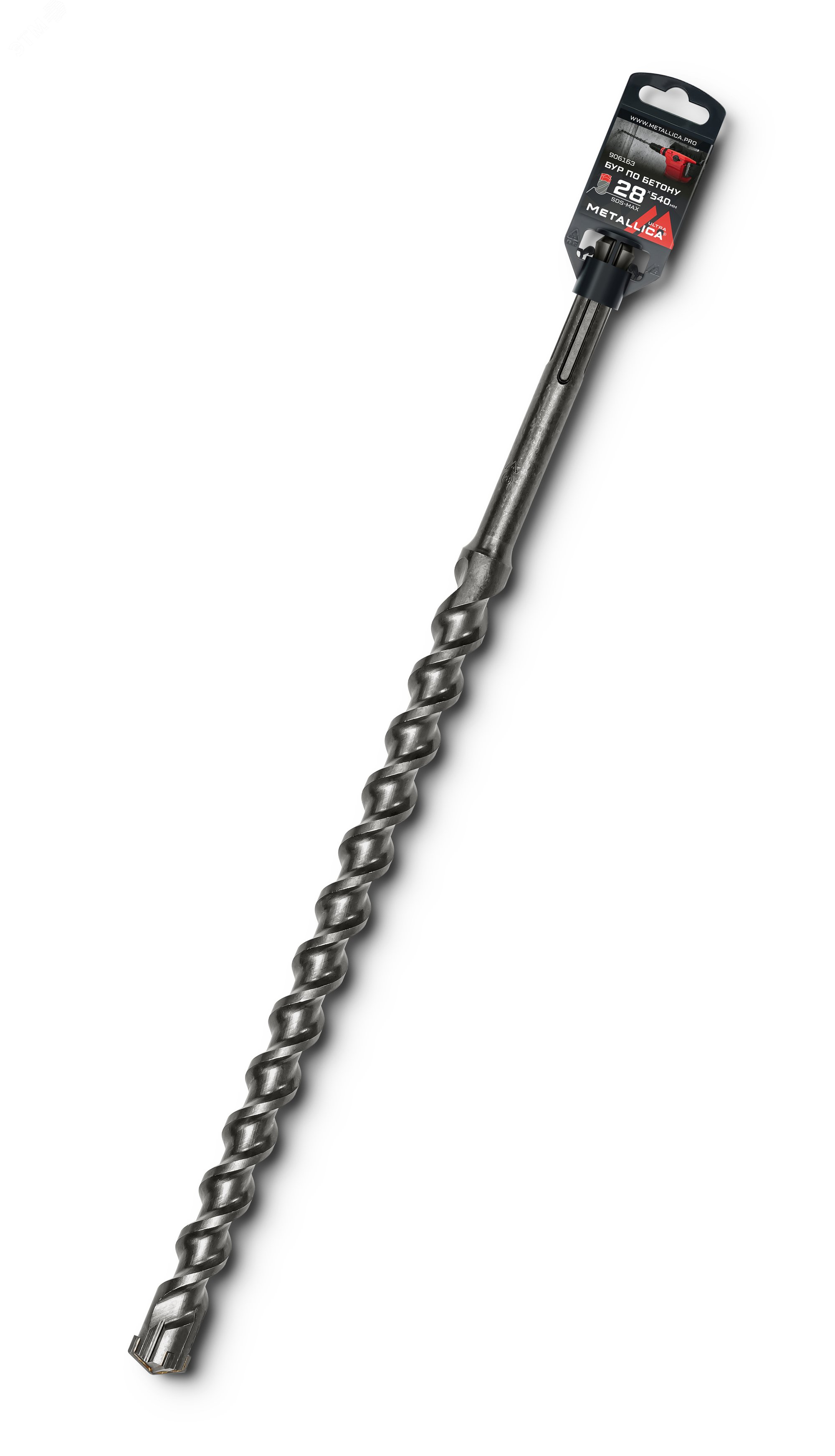 Изображение товара Бур по бетону SDS-max 28х540/400 мм с твердосплавной напайкой и двума спиральными канавками