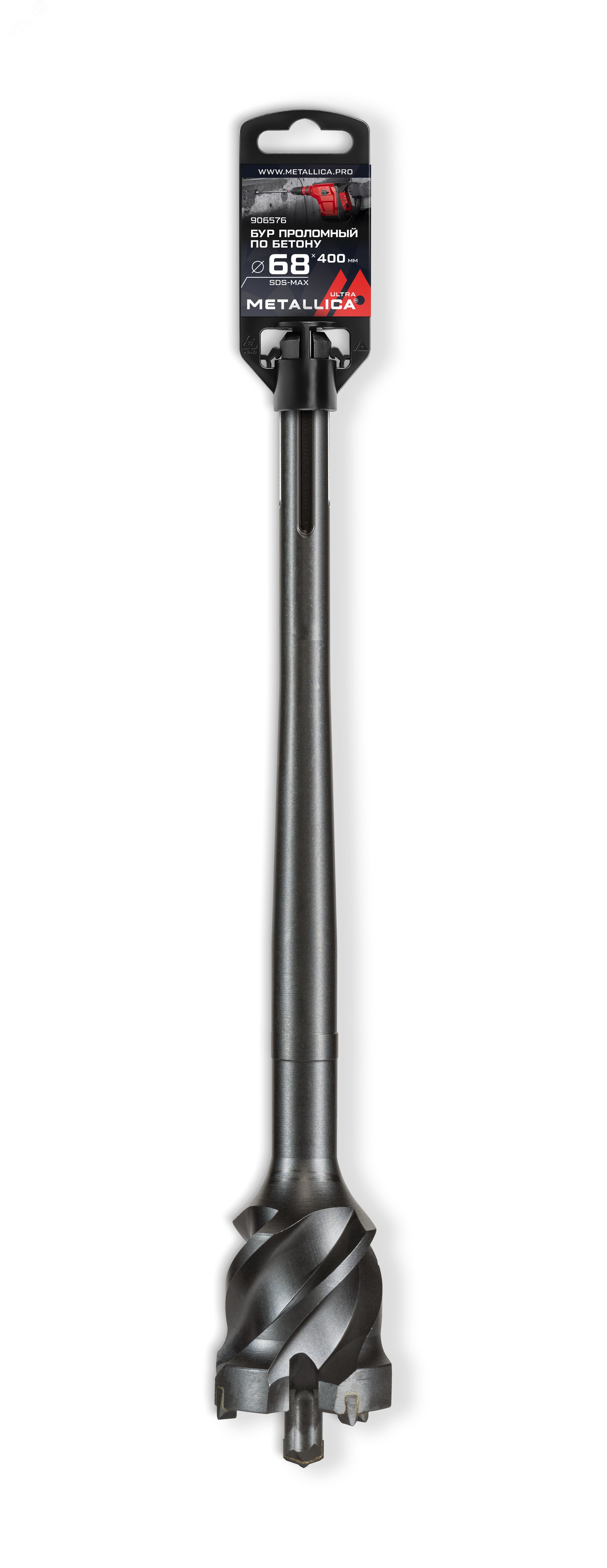 Изображение товара Бур проломный по бетону SDS-max 68x400x260 мм METALLICA тяжелый ударный инструмент