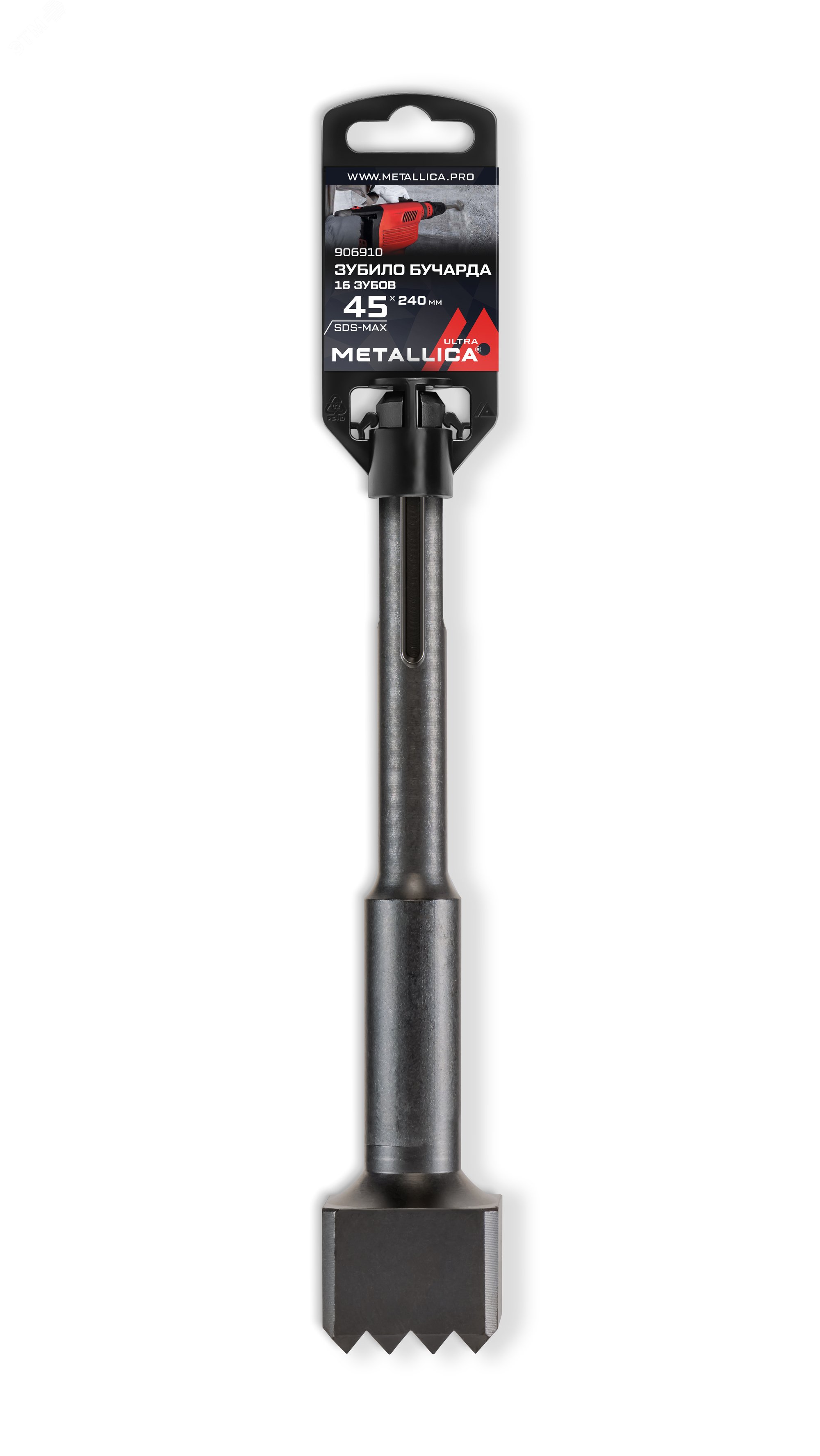 Изображение товара Зубило-бучарда SDS-max 45х240/100 мм, 16 зубов, по бетону (шт)