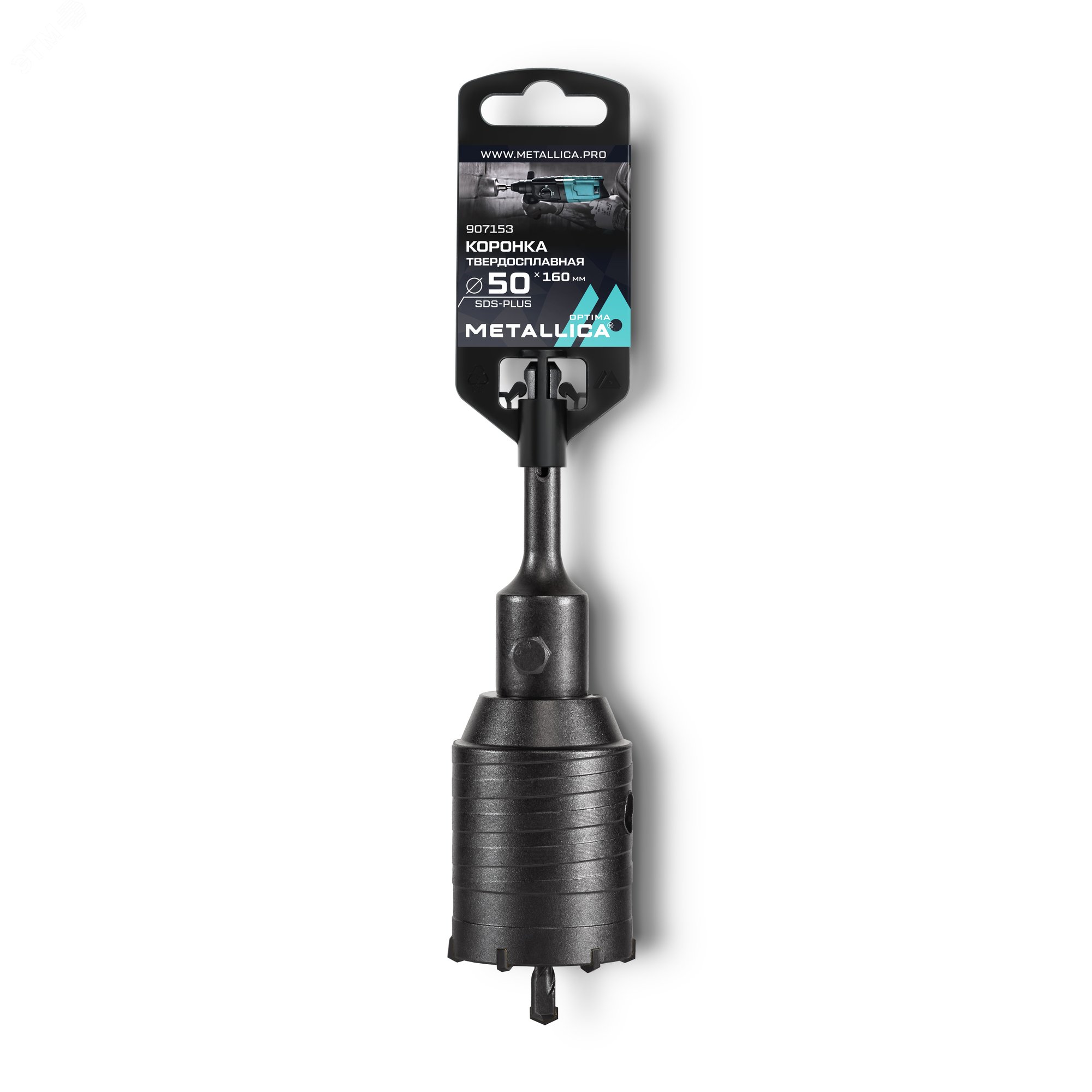 Изображение товара Коронка тв. спл. SDS-plus 50x160/100 мм, h=50мм, М22,0х2,0 мм, с адаптером (шт)