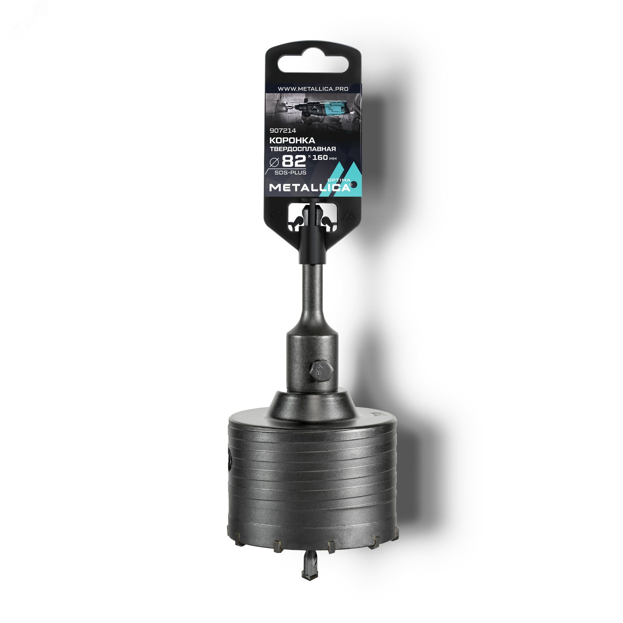 Изображение товара Коронка тв. спл. SDS-plus 82x160/100 мм, h=50мм, М22,0х2,0 мм, с адаптером (шт)