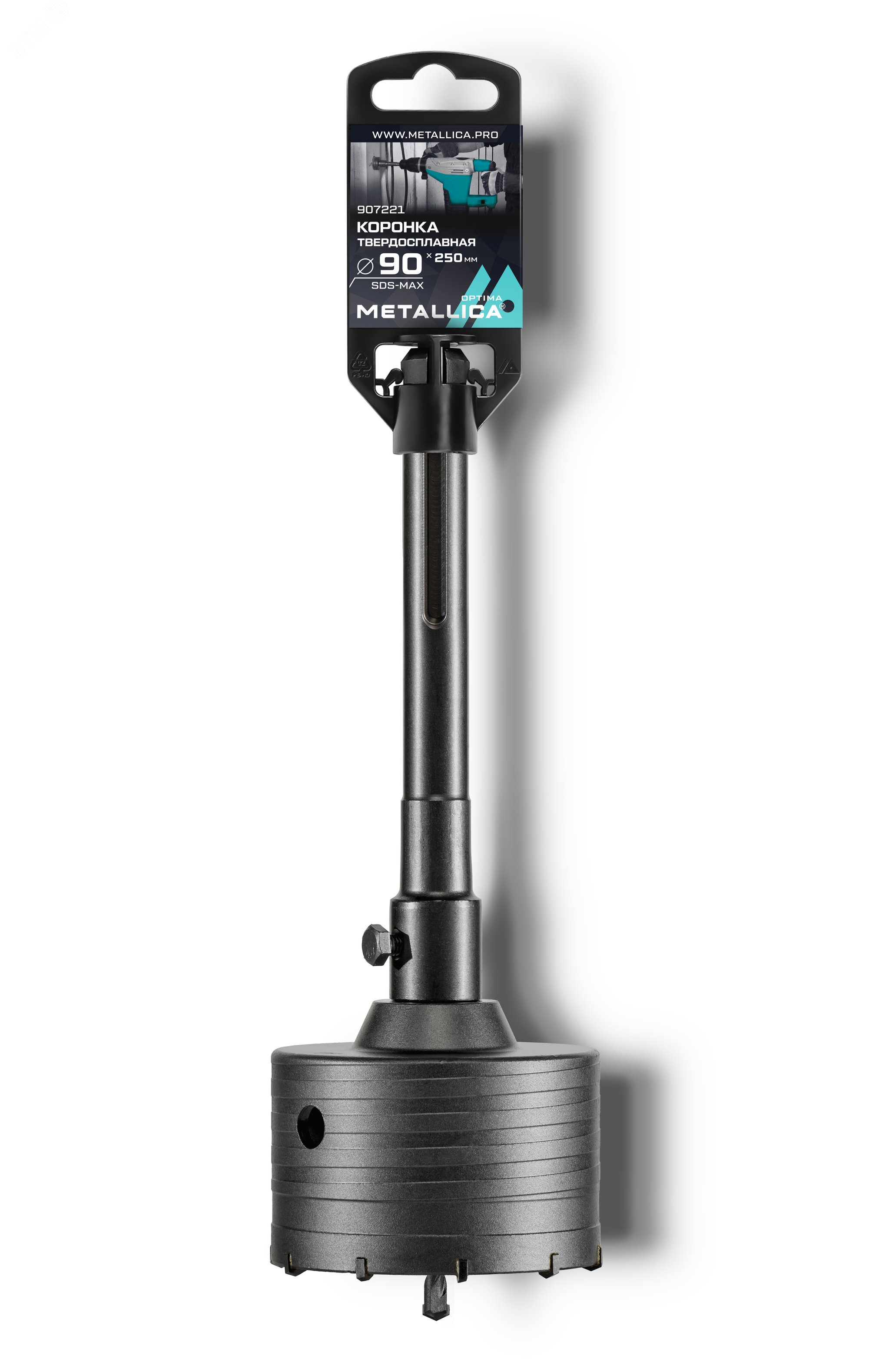 Изображение товара Коронка тв. спл. SDS-max 90x250/110 мм, h=50мм, М22,0х2,0 мм, с адаптером (шт)