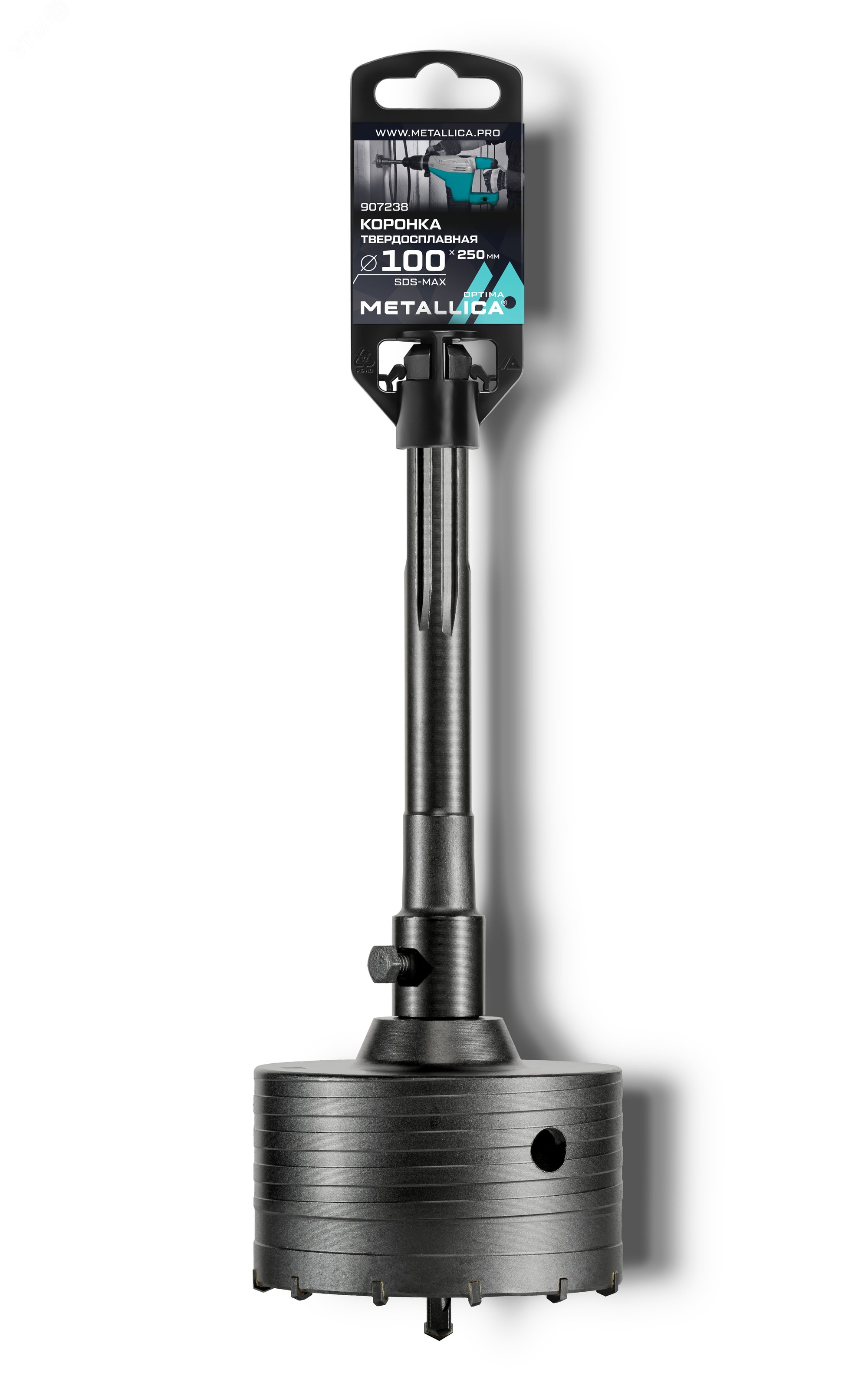 Изображение товара Коронка тв. спл. SDS-max 100x250/110 мм, h=50мм, М22,0х2,0 мм, с адаптером (шт)