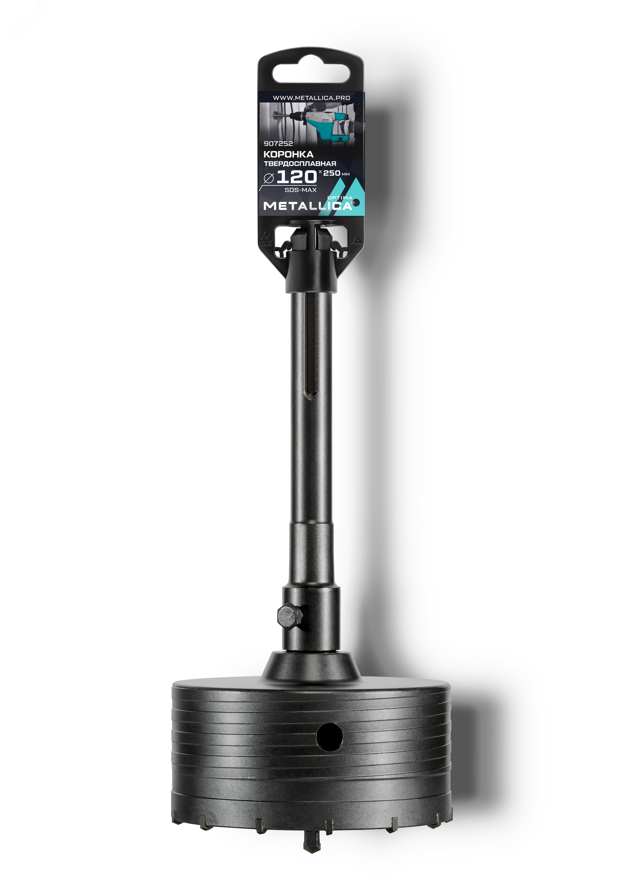 Изображение товара Коронка тв. спл. SDS-max 120x250/110 мм, h=50мм, М22,0х2,0 мм, с адаптером (шт)