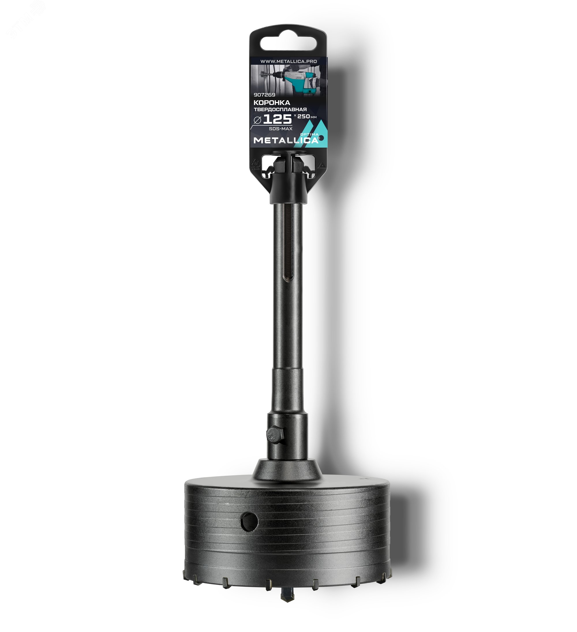 Изображение товара Коронка тв. спл. SDS-max 125x250/110 мм, h=50мм, М22,0х2,0 мм, с адаптером (шт)