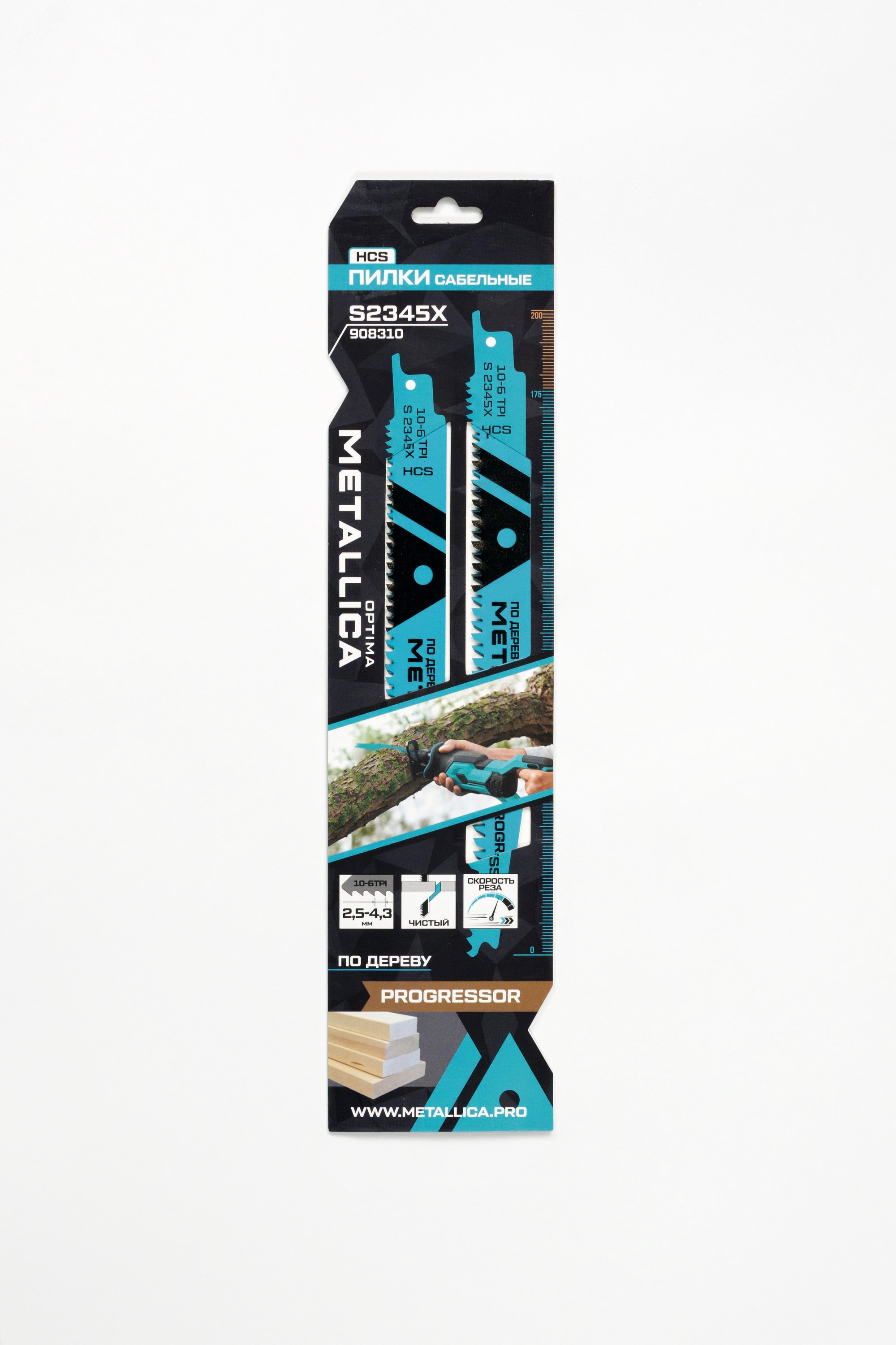Изображение товара Пилки сабельные S2345X 200/175мм шаг 2,5-4,3мм, HCS Progressor, по дереву 2шт (шт)
