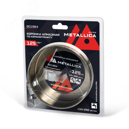 Изображение товара Коронка алмазная 125х70 мм, #46, с сверлом, по керамограниту, плитке, в блистере. (шт)