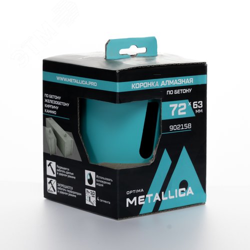 Изображение товара Коронка алмазная сегментная 72x63 мм, М16, без хвостовика, по бетону (шт)