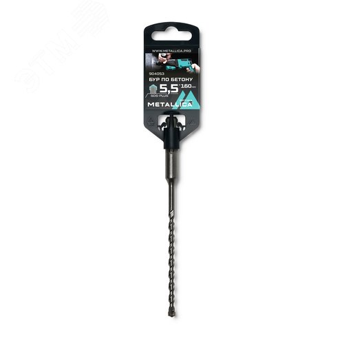Изображение товара Бур по бетону SDS-plus 5,5х160/100 мм, напайка с центром, 2 спирали (шт)