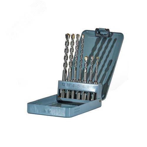 Изображение товара Набор буров по бетону SDS-plus 5/6/8х110мм, 6/8/10/12х160мм, 7шт в металл. коробке (шт)