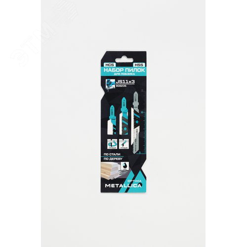 Изображение товара Набор пилок д/лобзика №11 по дер/мет: T118B/T119BO/T119B, в карт., 3шт (шт)