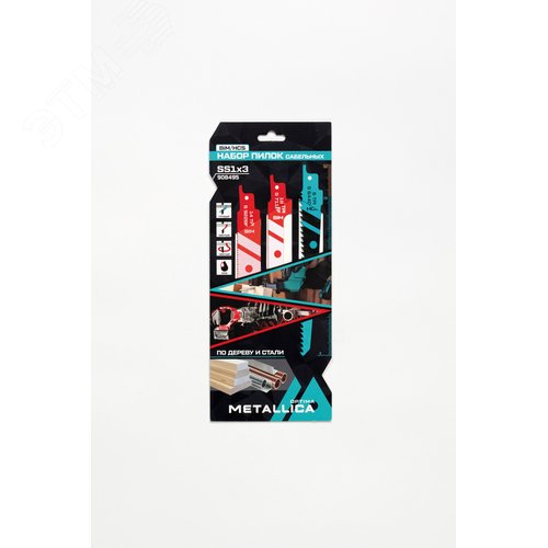 Изображение товара Набор пилок сабельных №1, S644D/S711EF/S922BF, 150мм, дер/мет, в карт., 3шт (шт)