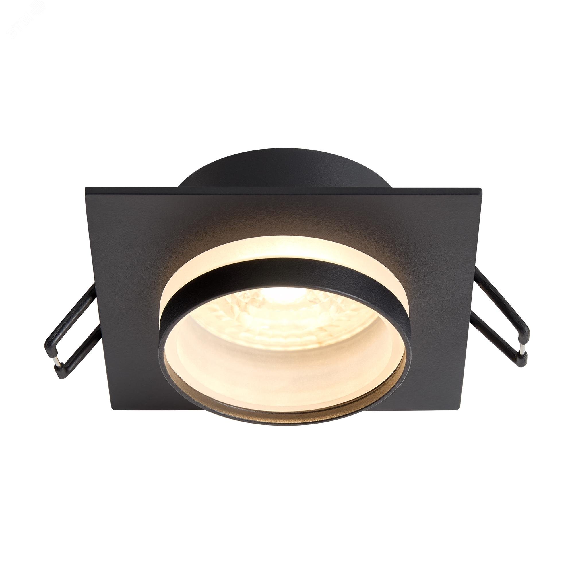 Изображение товара Встраиваемый светильник Voltega GU10 10 Вт IP20 черный квадратный