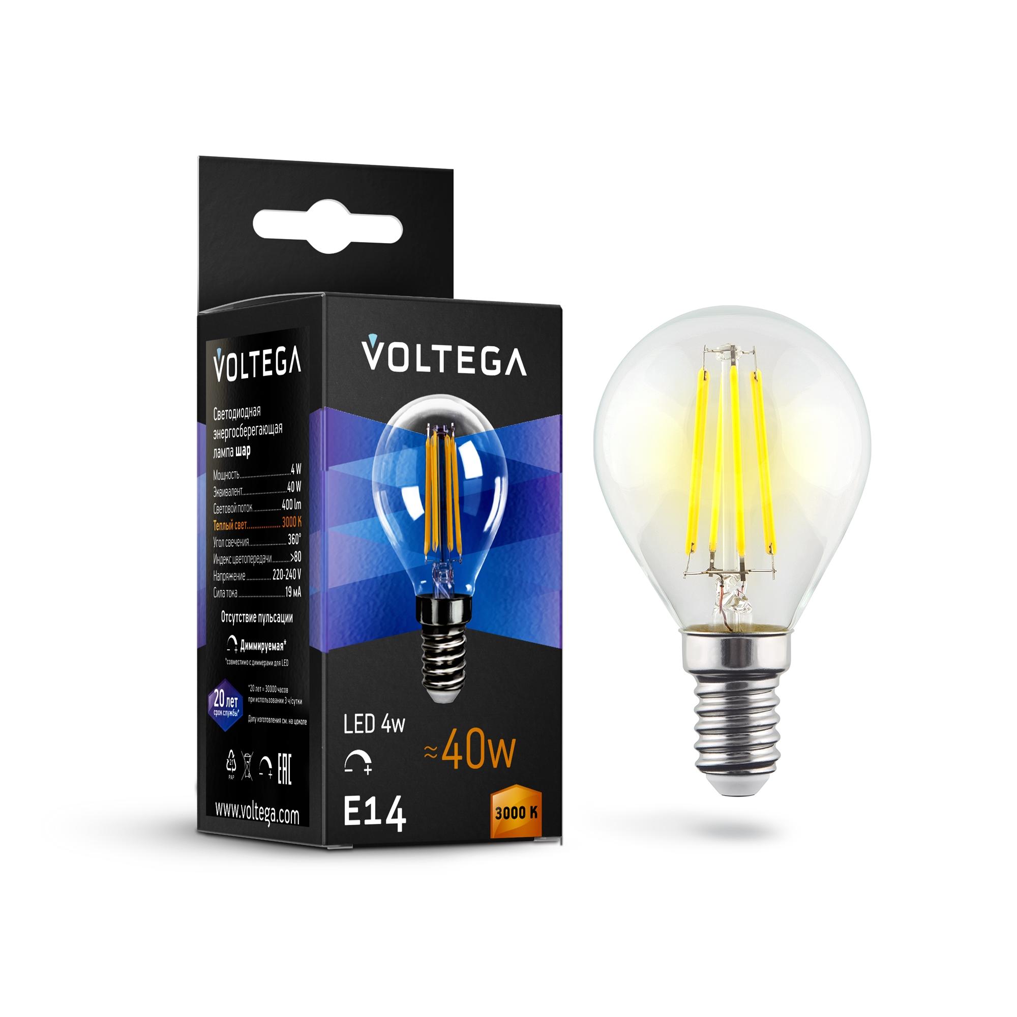 Лампа светодиодная Crystal Globe 5W 2800K E14 DIM