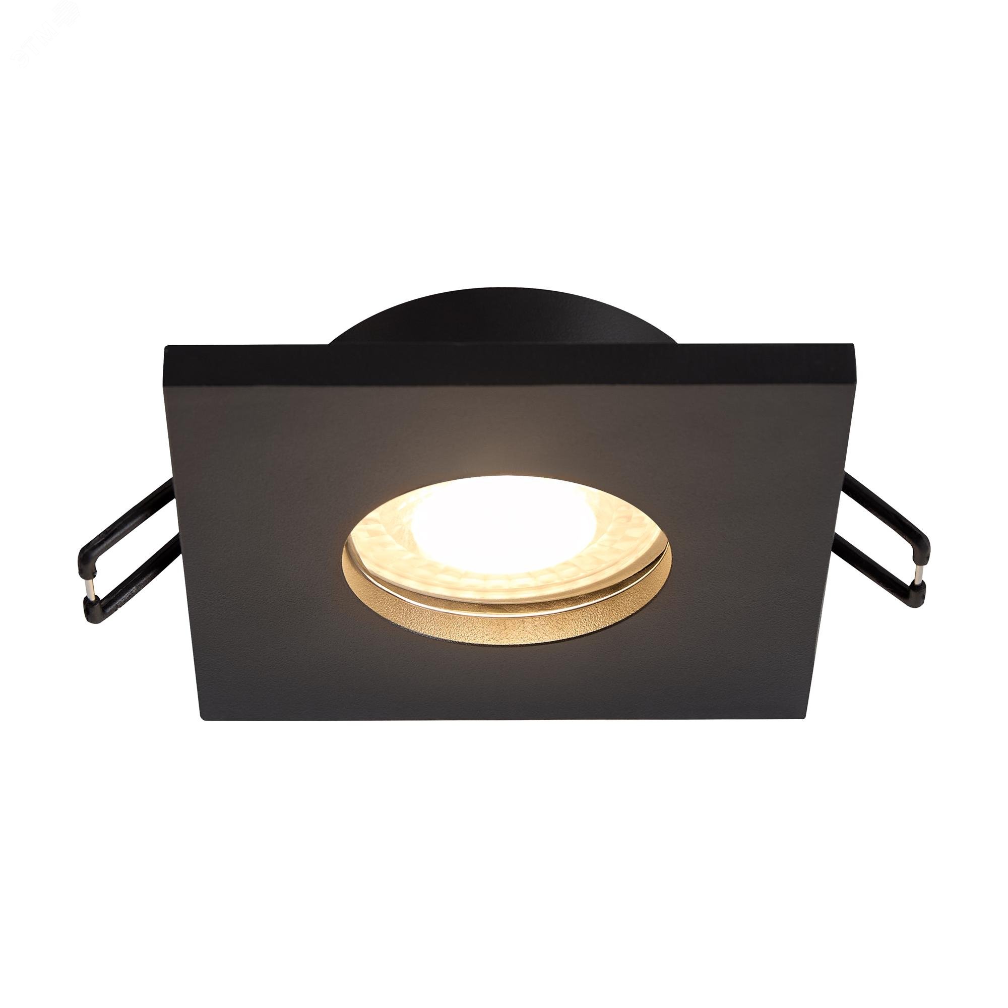 Изображение товара Встраиваемый светильник GU10 IP44 квадратный 10W черный Voltega