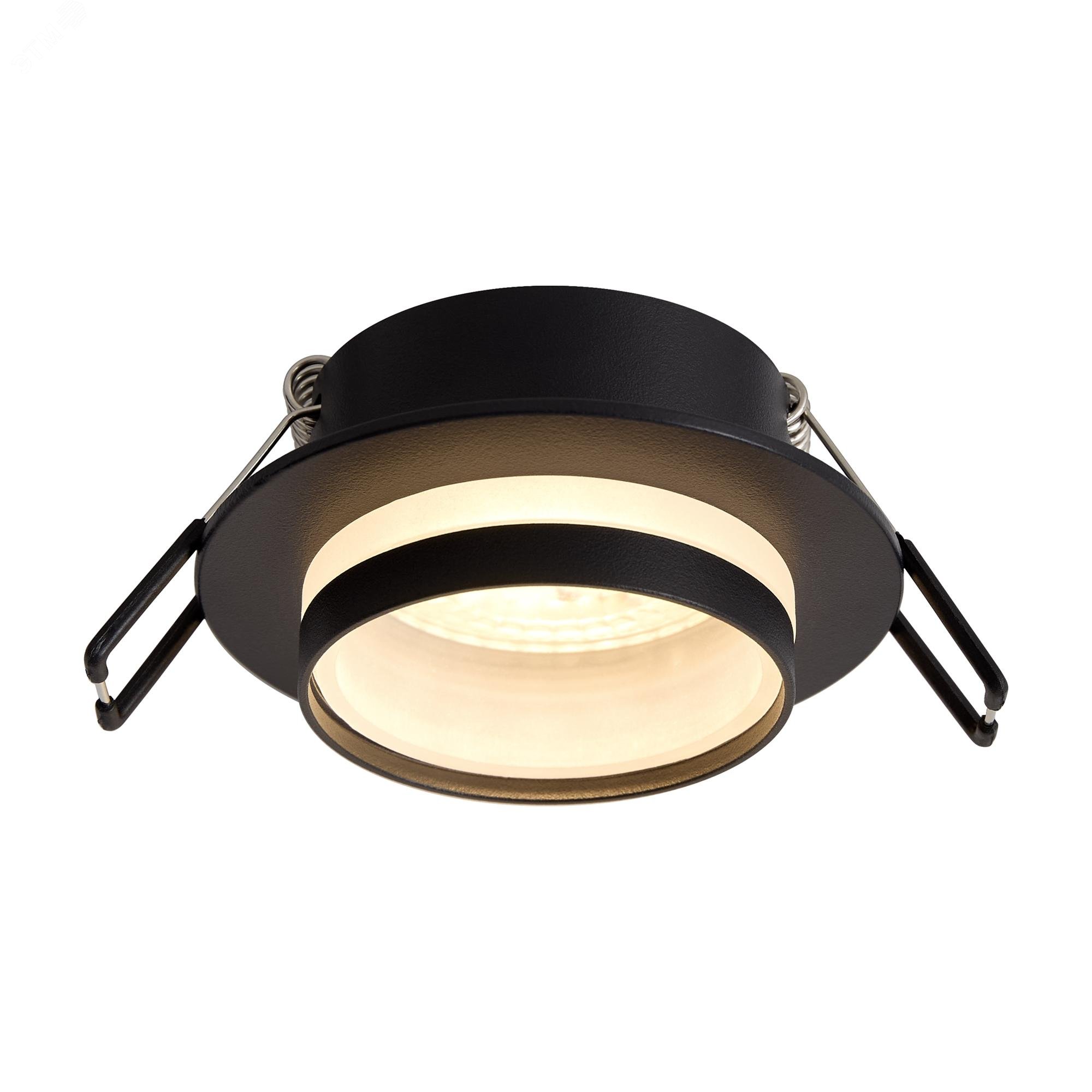 Изображение товара Встраиваемый светильник Voltega GU10 IP20 круглый 10 Вт черный