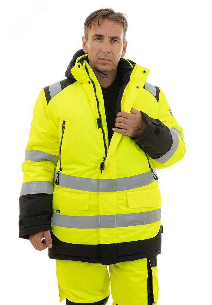 Изображение товара Зимняя сигнальная куртка-парка Brodeks KW217 желтый/черный M