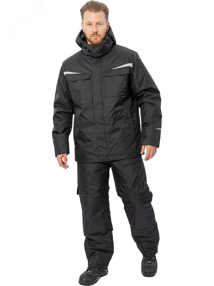 Изображение товара Зимний рабочий костюм Brodeks KW603 черный 2XL водоотталкивающий утепленный