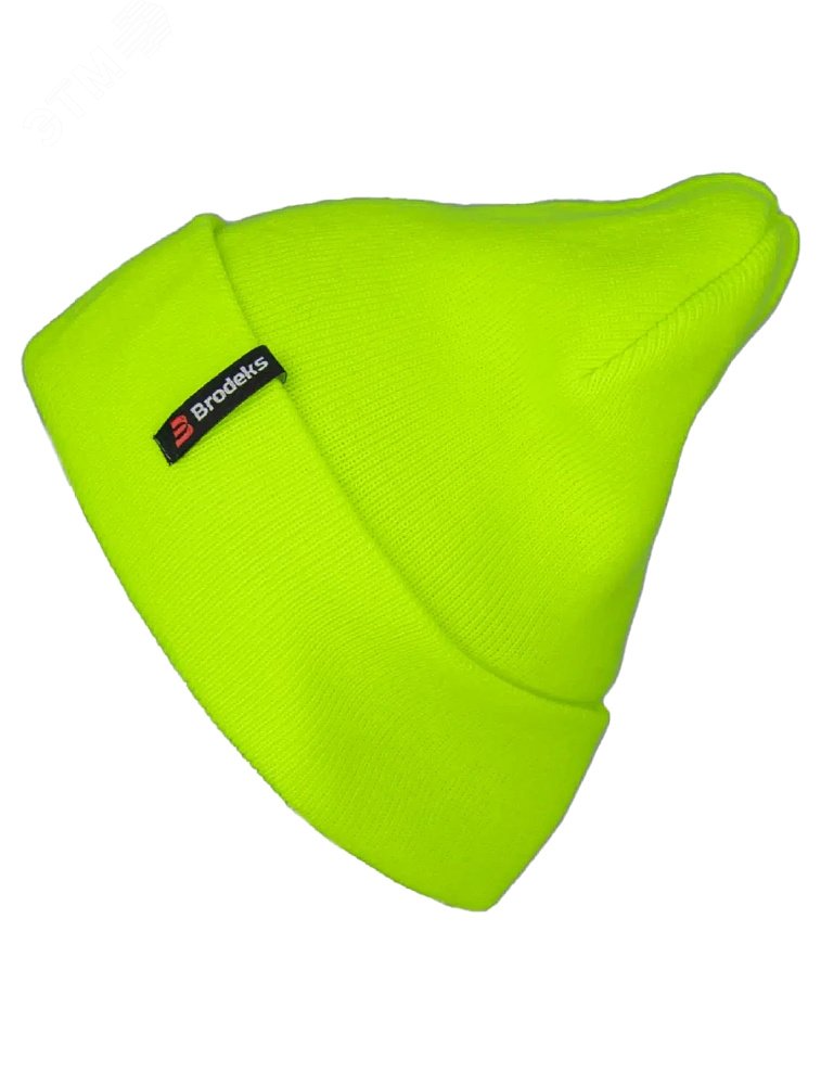 Изображение товара Шапка Brodeks HV салатовый для работы на улице флуоресцентный цвет