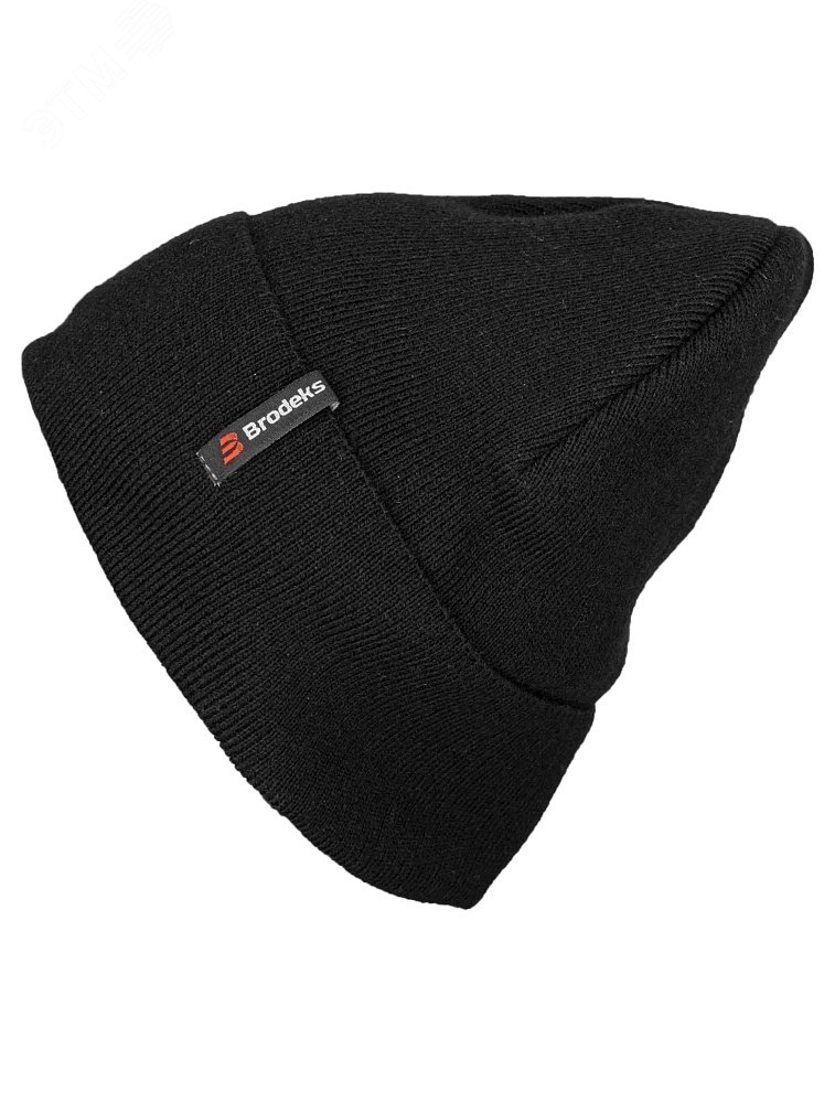 Изображение товара Черная шапка Brodeks Longer из акрила с длинным кроем для зимы