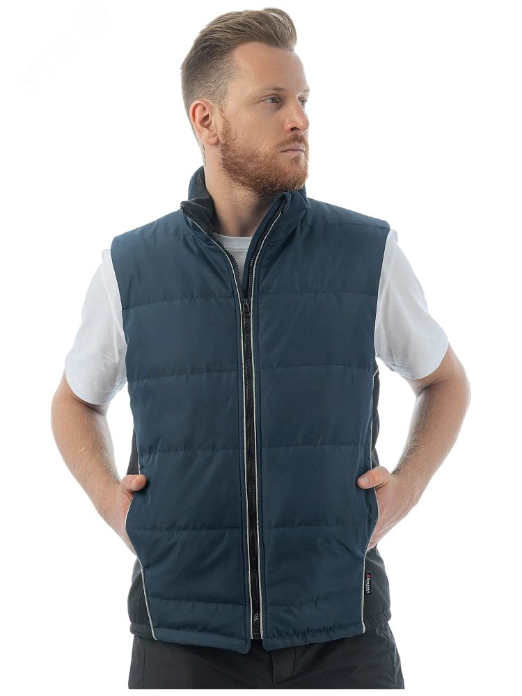 Изображение товара Жилет утепленный Brodeks KW101 синий/черный мужской зимний