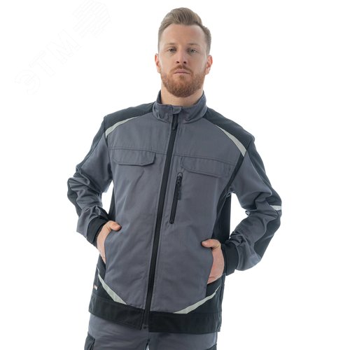 Изображение товара Куртка Brodeks KS202-C, 100% хлопок, графит серый/черный (S) (шт)