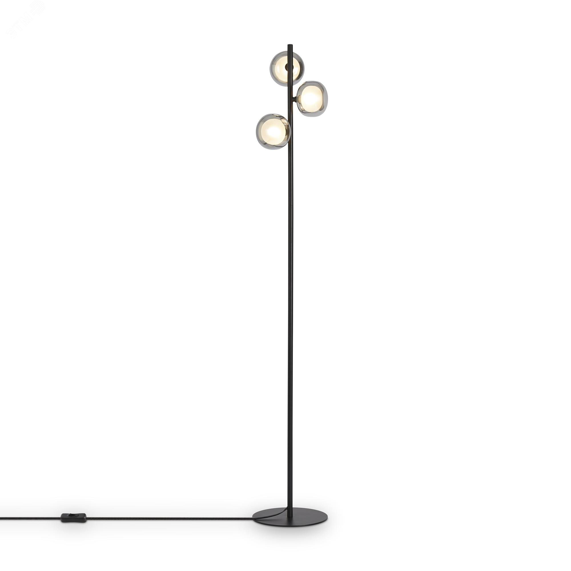 Изображение товара Современный напольный торшер Shimmer серии с дымчатыми плафонами и G9 лампами