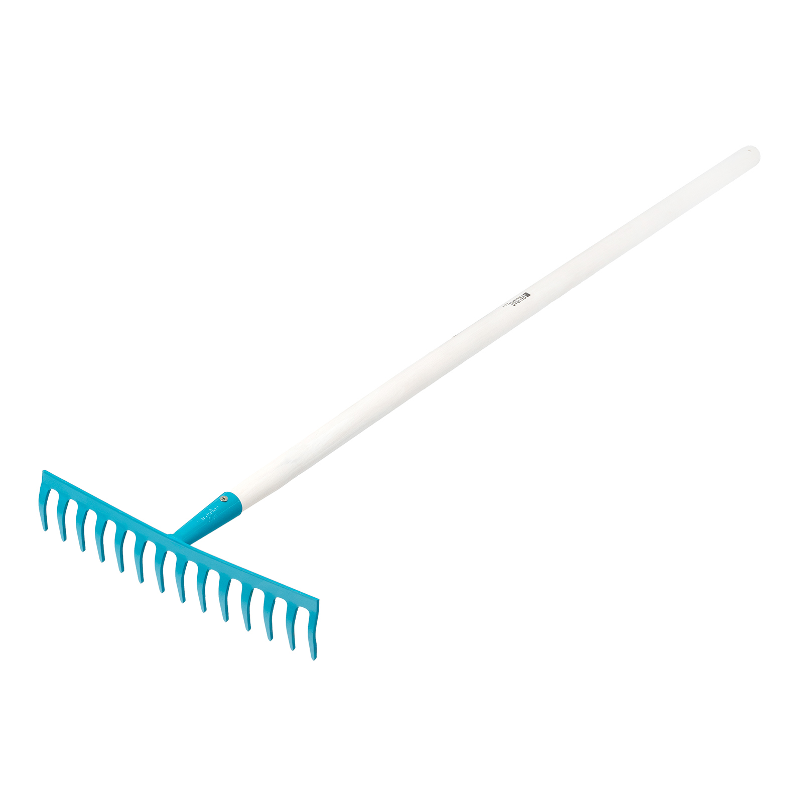 Грабли стальные, 360х1250 мм, 14 прямых зубьев, деревянный лакированный черенок,LUXE