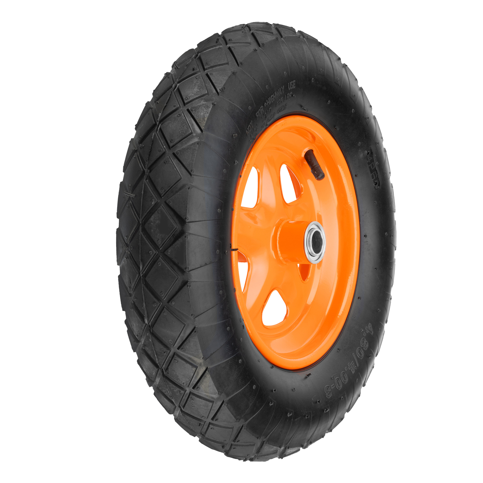 Колесо пневматическое 4.80/4.00-8, D 380 мм, подш. внут. диам. 20 мм, длина оси 90 мм