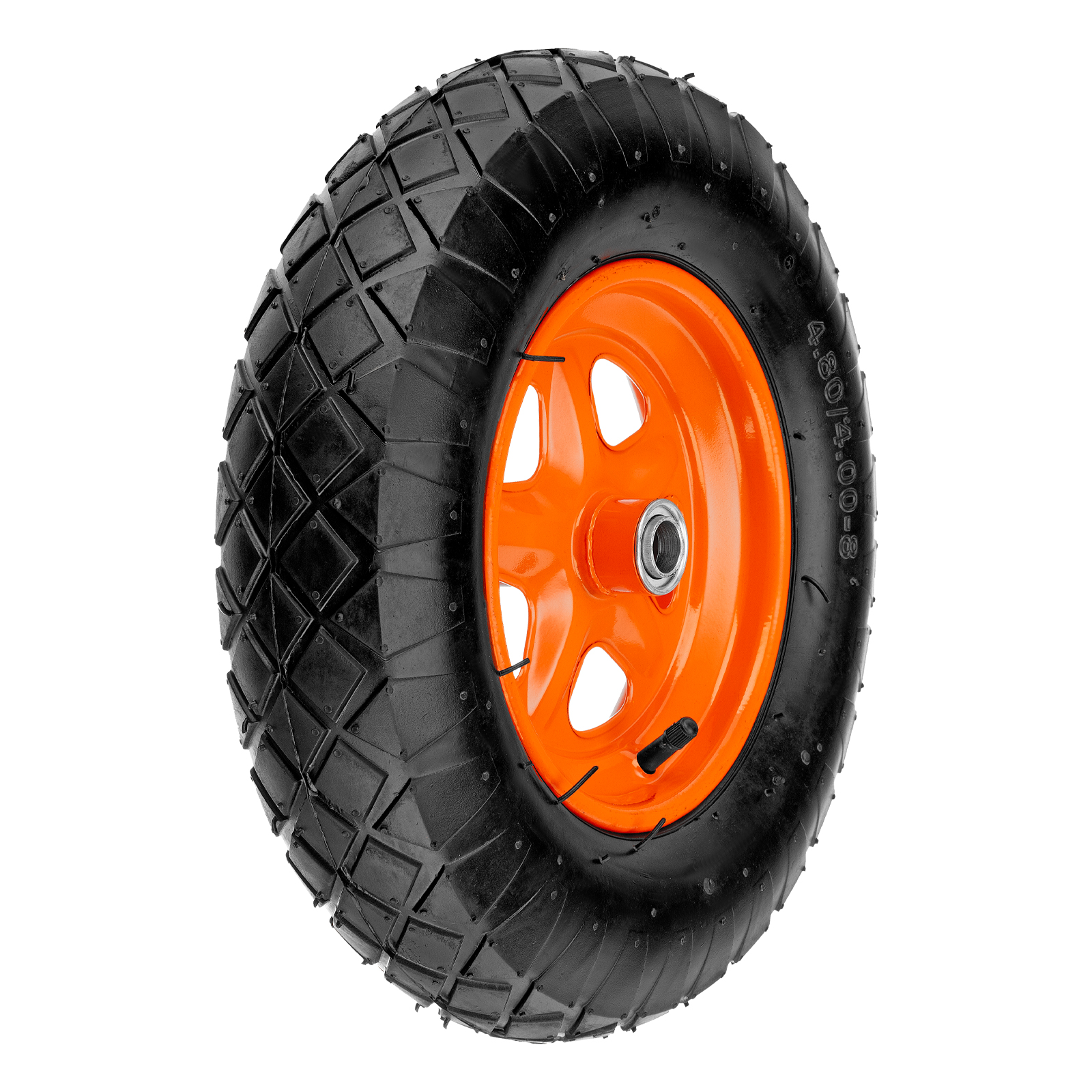 Колесо пневматическое 4.80/4.00-8, D 380 мм, подш. внут. диам. 20 мм, длина оси 80 мм