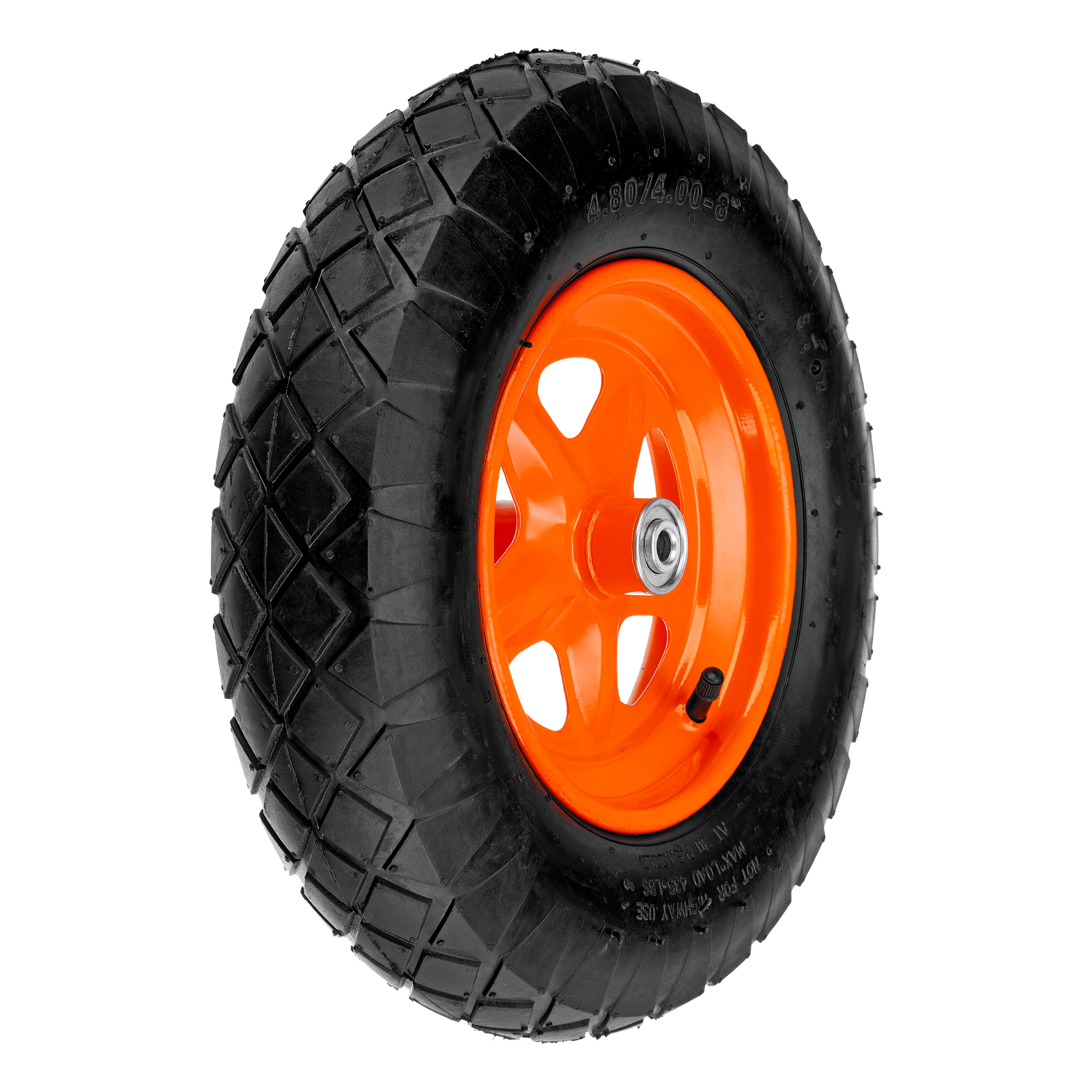 Колесо пневматическое 4.80/4.00-8, D 380 мм, подш. внут. диам. 12 мм, длина оси 80 мм