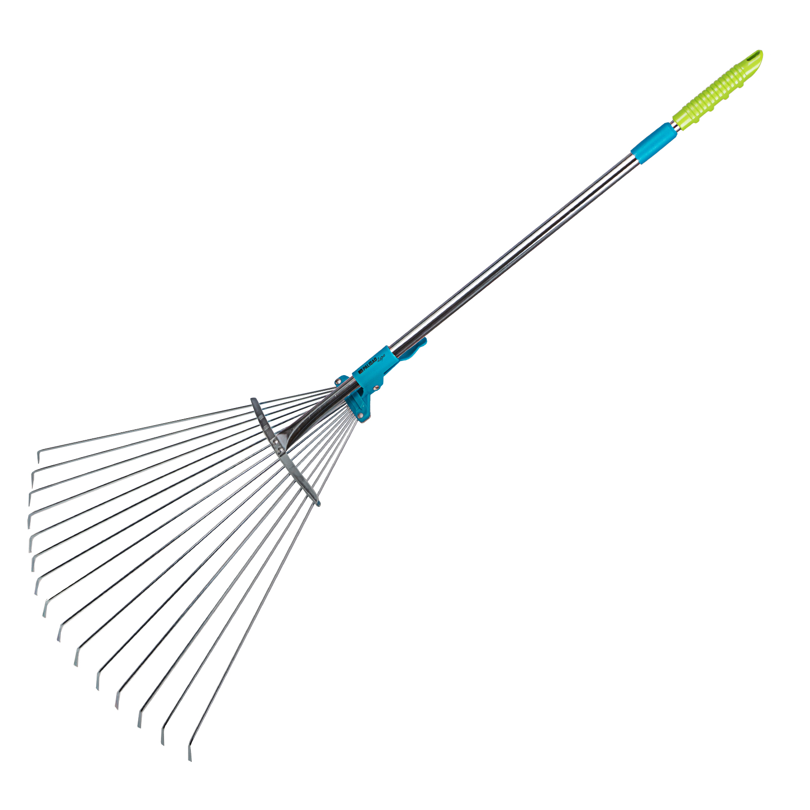 Грабли веерные стальные, 190-600х790-1620 мм ,15 зубьев, раздвижные,стальной черенок, LUXE