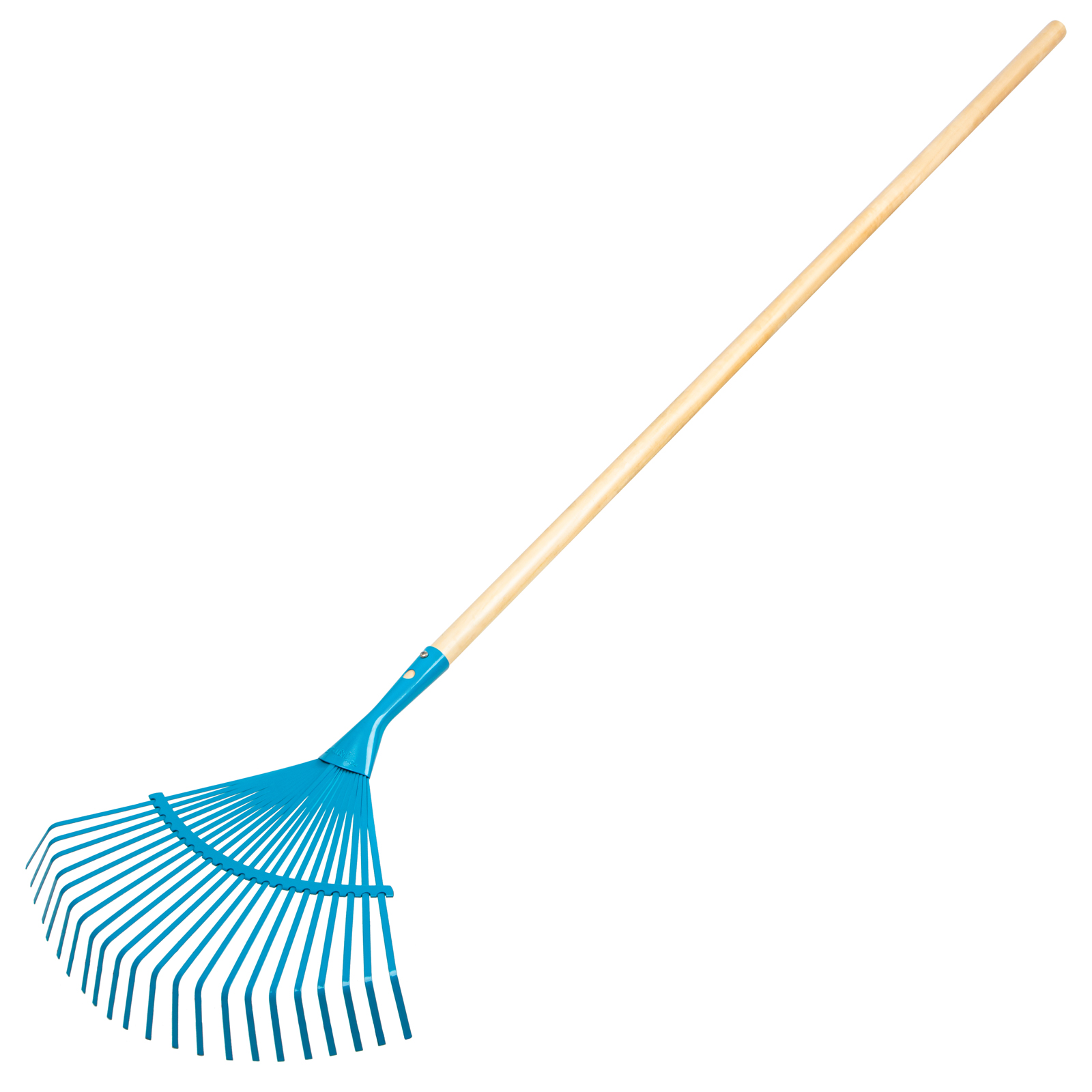 Грабли веерные стальные, 430х1550 мм, 22 плоских зуба, лакированный черенок, LUXE