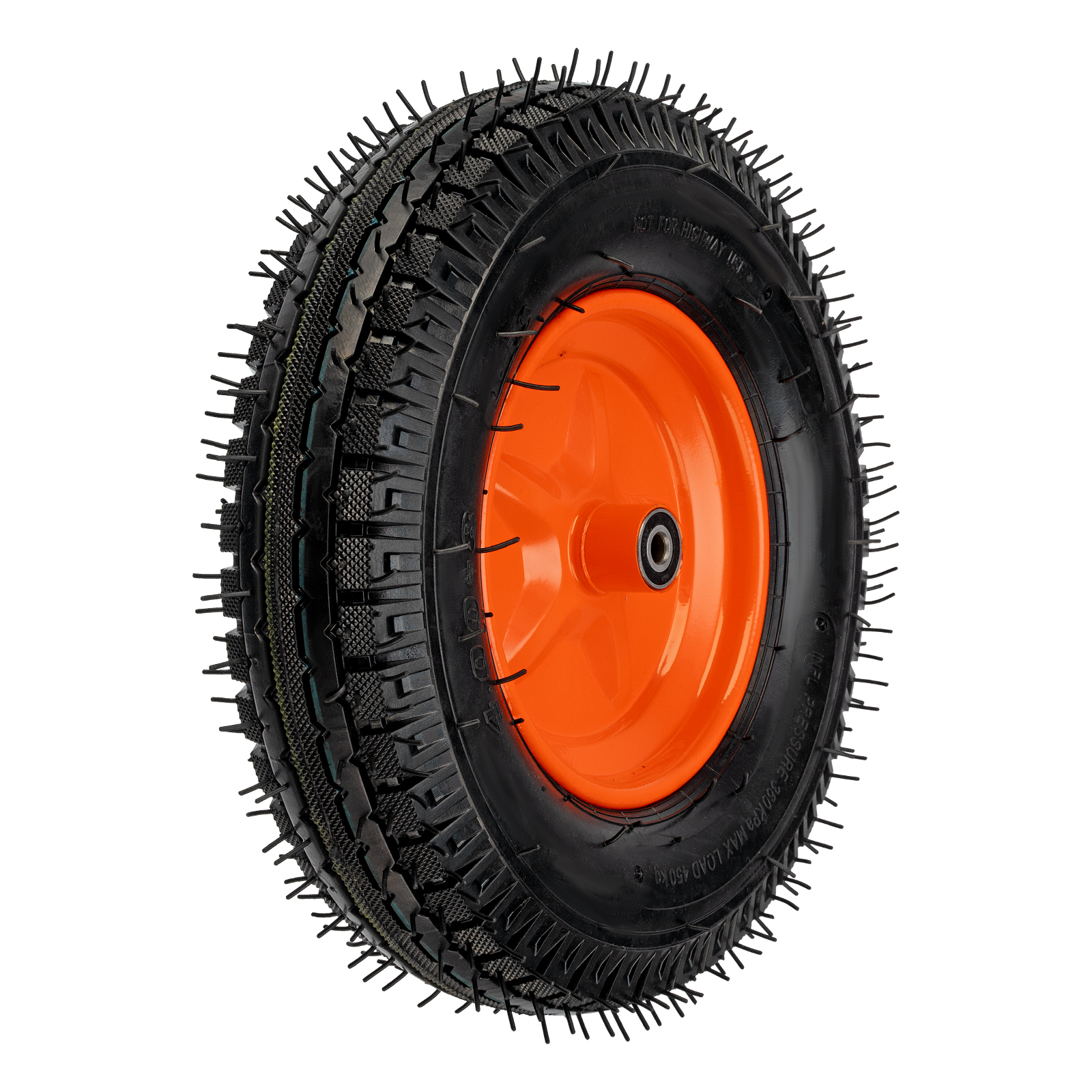 Колесо пневм. усилен. шина 8PR, 4.00-8 D400мм, подш. внут. диам. 12мм, длина оси 90мм