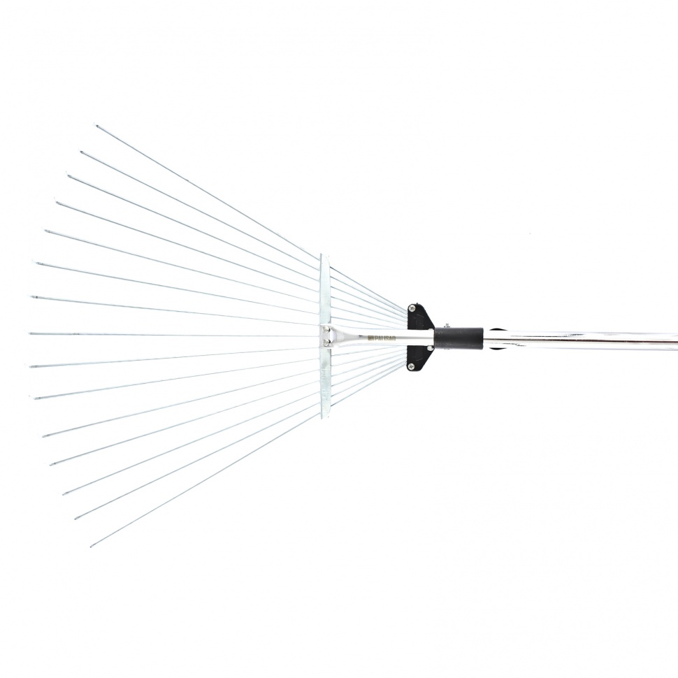 Грабли веерные стальные, 190-520х1200-1500 мм, 15 зубьев, раздвижные, стальной черенок