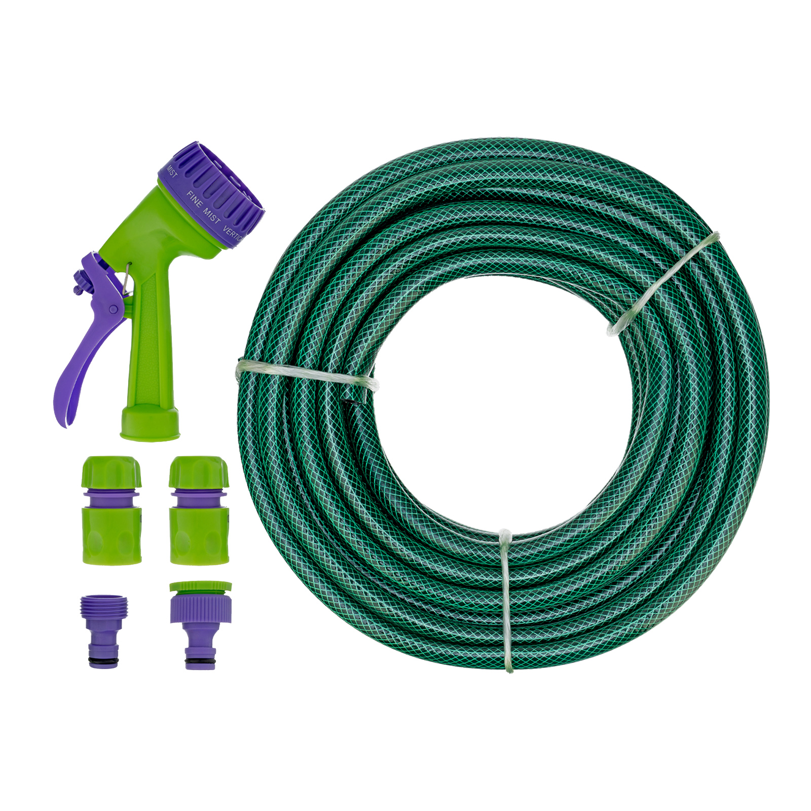 Набор поливочный, шланг 1/2' 15м, 7-реж пистолет, соед., адаптер