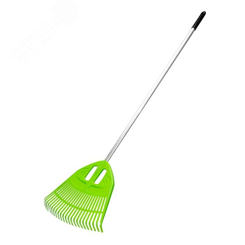 Изображение товара Грабли веерные пластиковые, 495х1680 мм, 23 плоских зуба, алюминиевый черенок, Россия (шт)